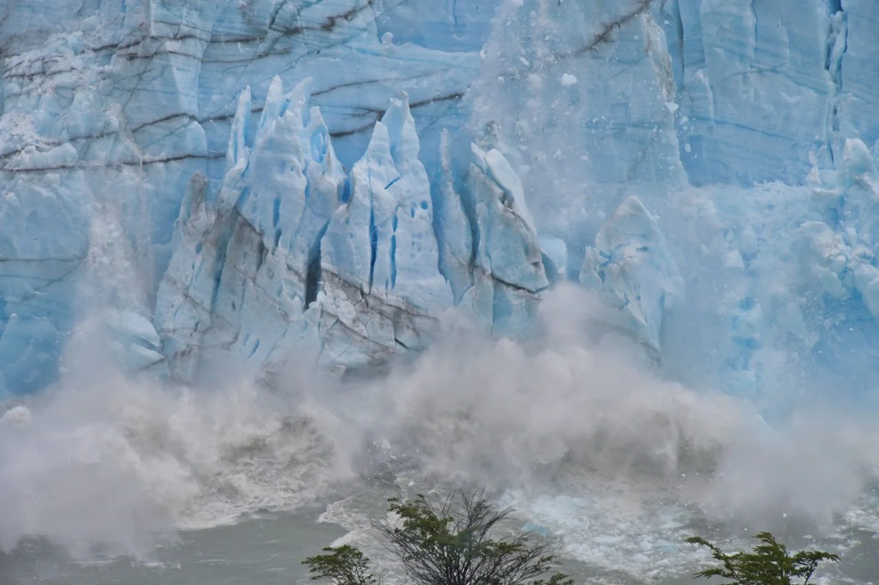  a chunk of ice the size of an apartment building is coming down