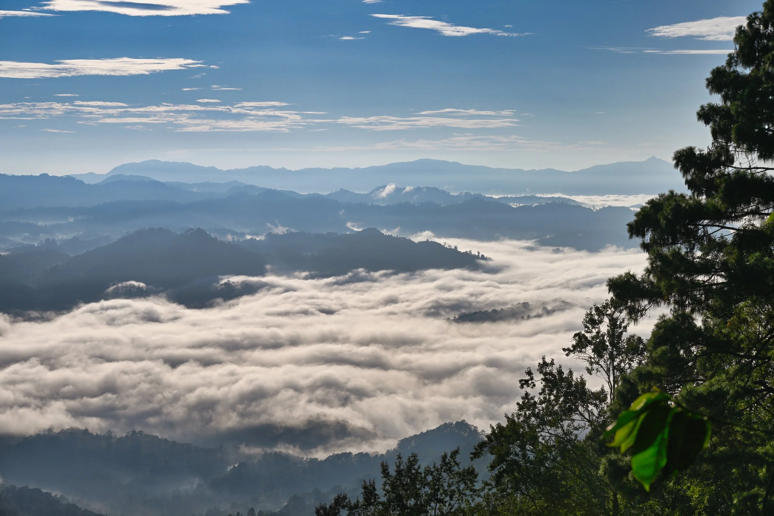 high above the clouds