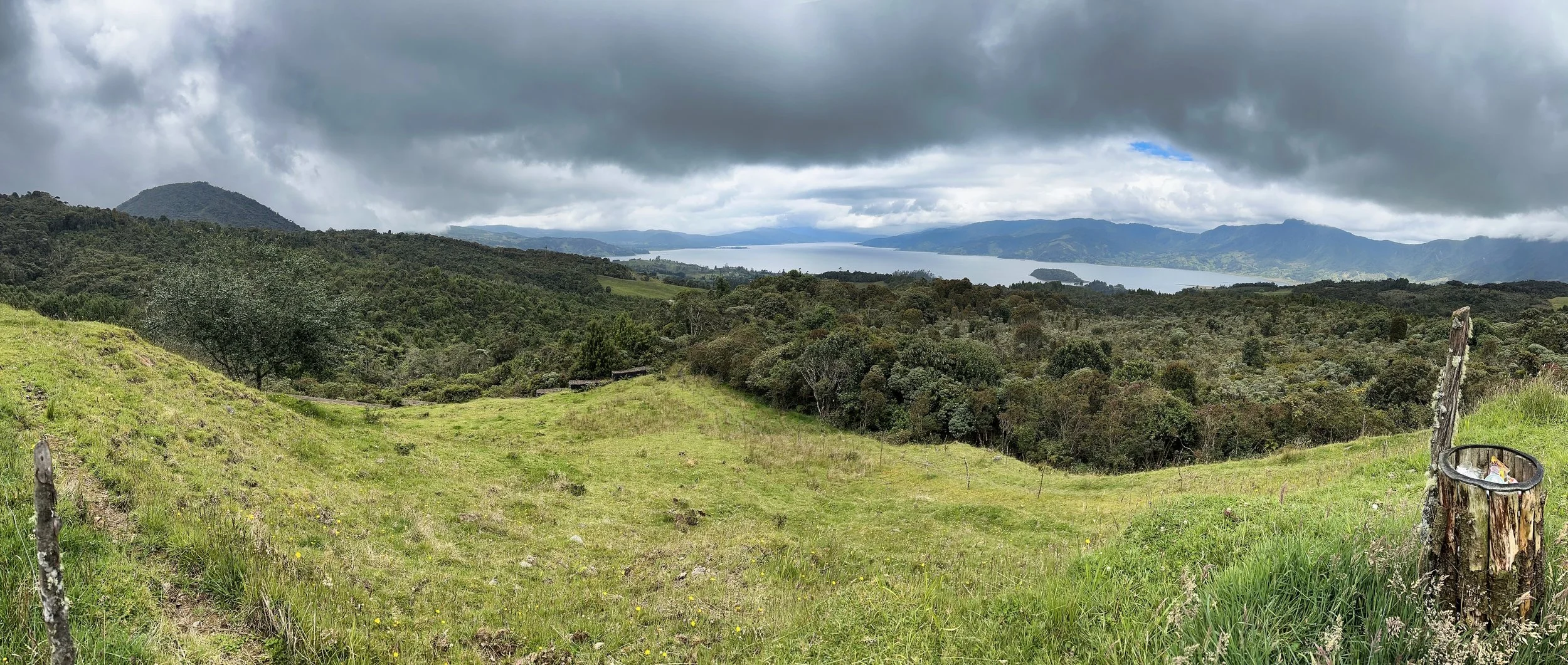 at the other end of the road