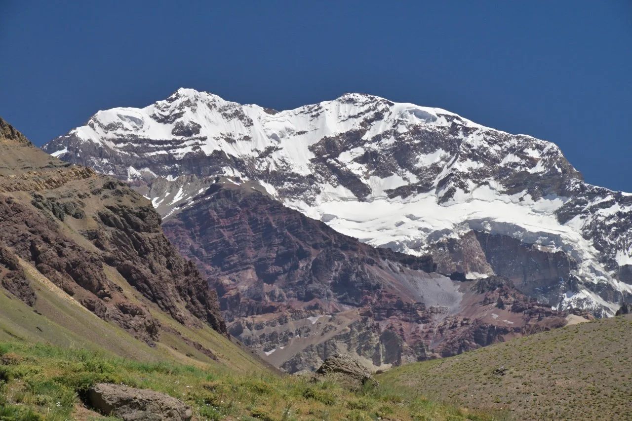 Aconcangua - the highest mountain in the Americas, the highest outside Asia, and the highest in both the Western Hemisphere and the Southern Hemisphere with a summit elevation of 6,961 metres.