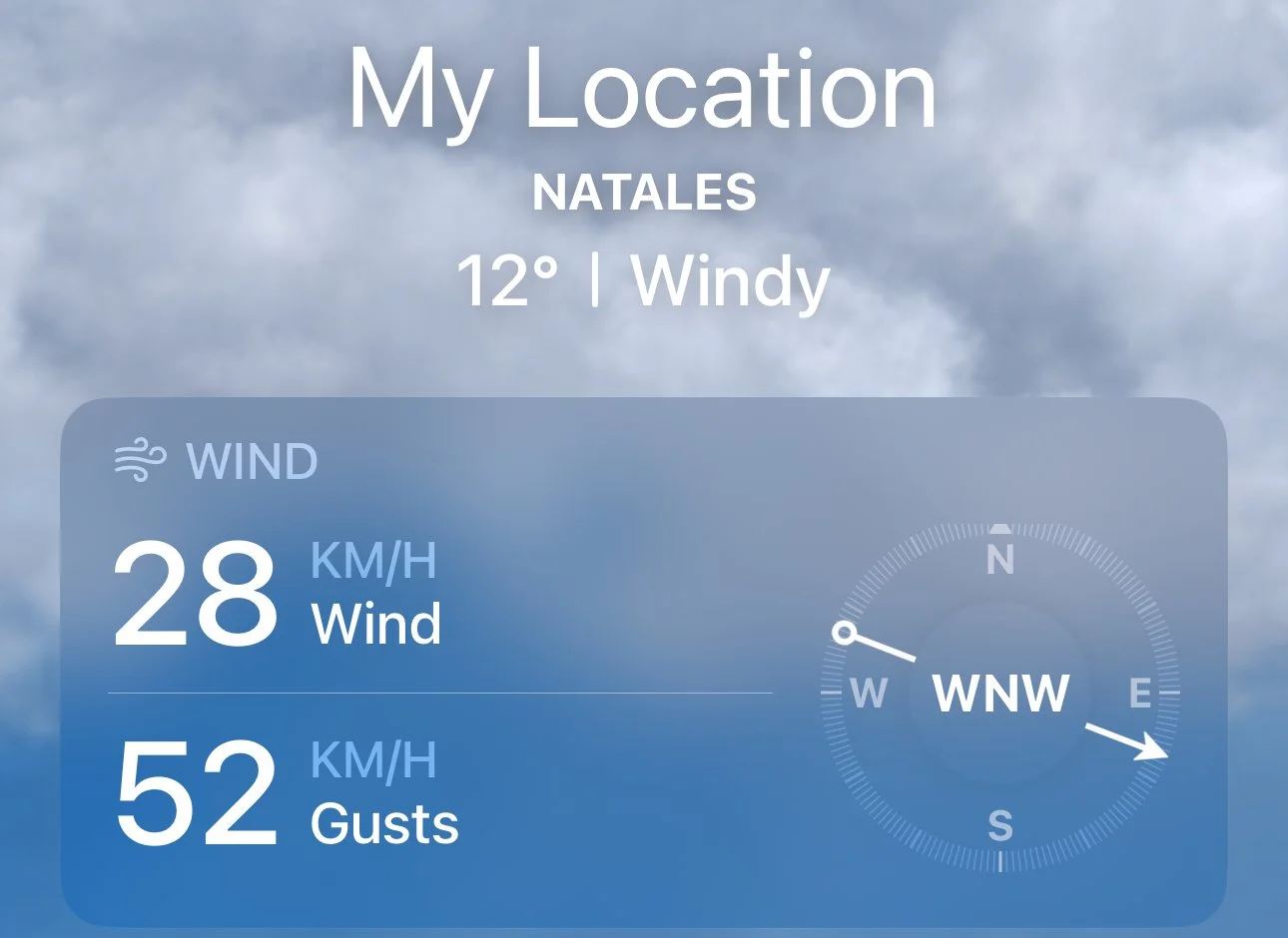 This is the wind in the town right now. this is just a light breeze compared to what it was like in the park today