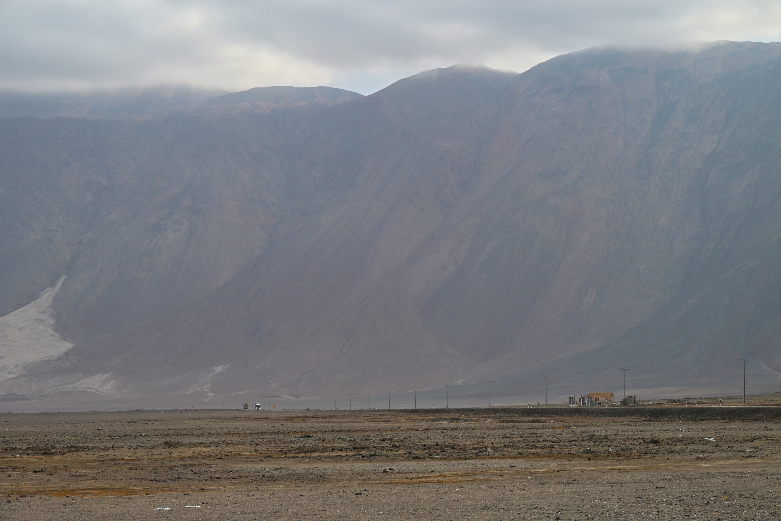 huge cliffs above the road