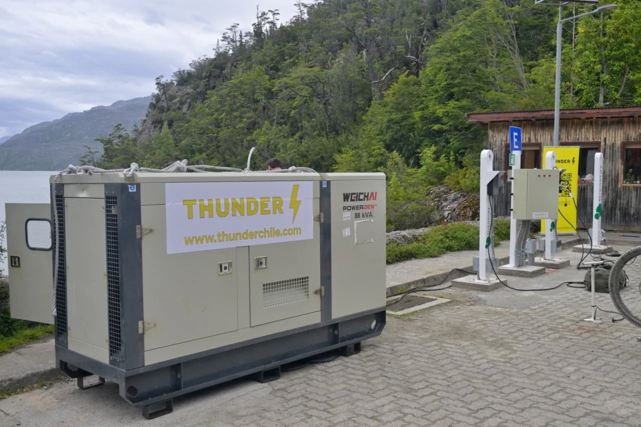  charging station for electric vehicles, powered by a huge generator. It just doesn't make sense to me.
