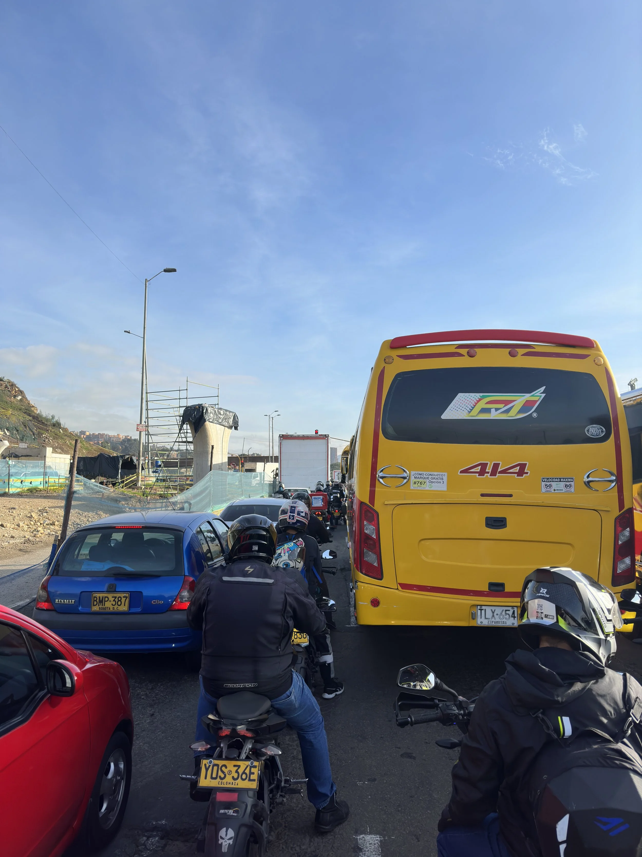 morning rush hours traffic in Bogotá