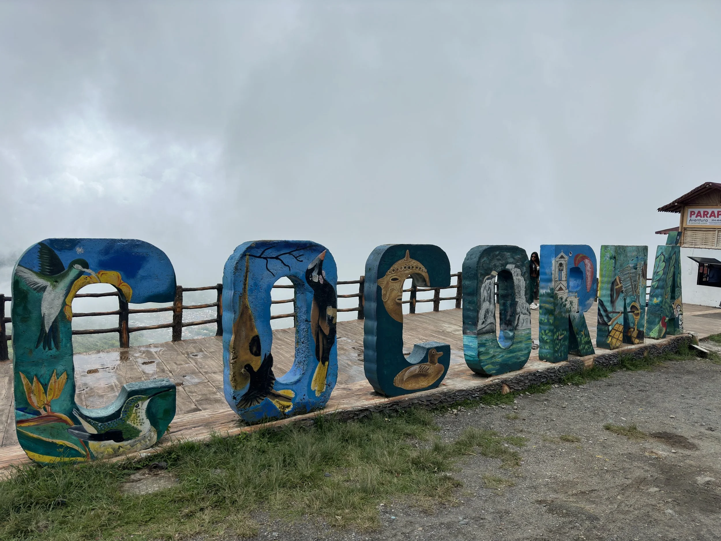 town of Cocorná in the clouds bellow