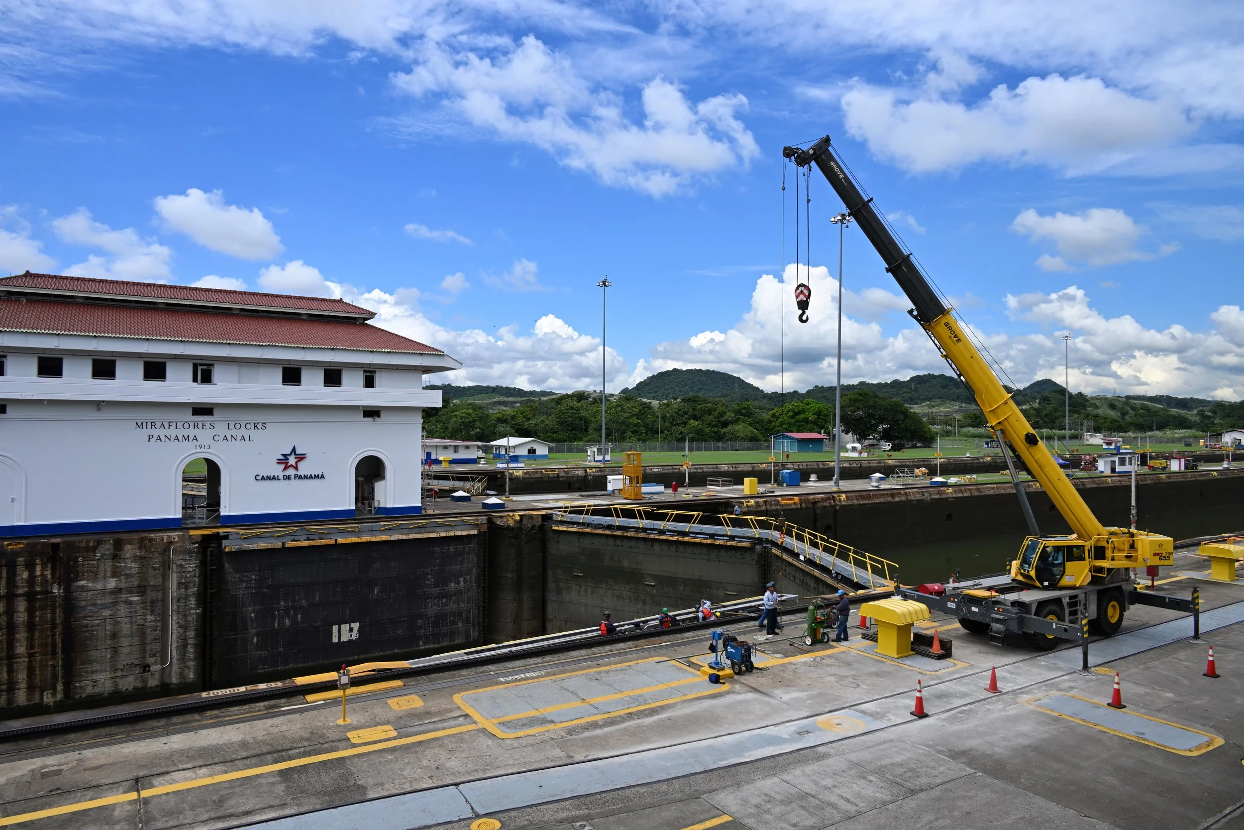 as soon as the ship leaves the lock, regular maintenance starts