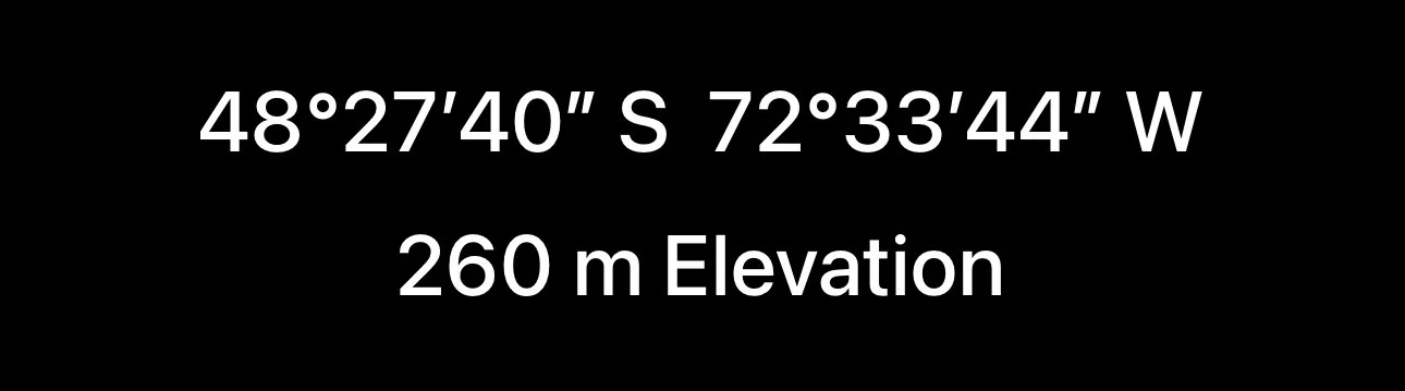  the end of Carretera Austral is it the exact latitude as my hometown. Except I have to walk upside down here.