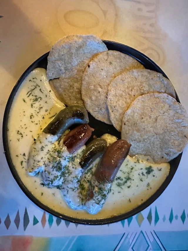 dinner, chorizo and cheese. So yummy