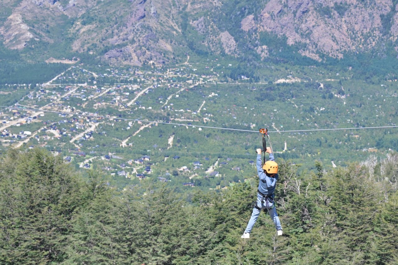 a zip line above Bariloche
