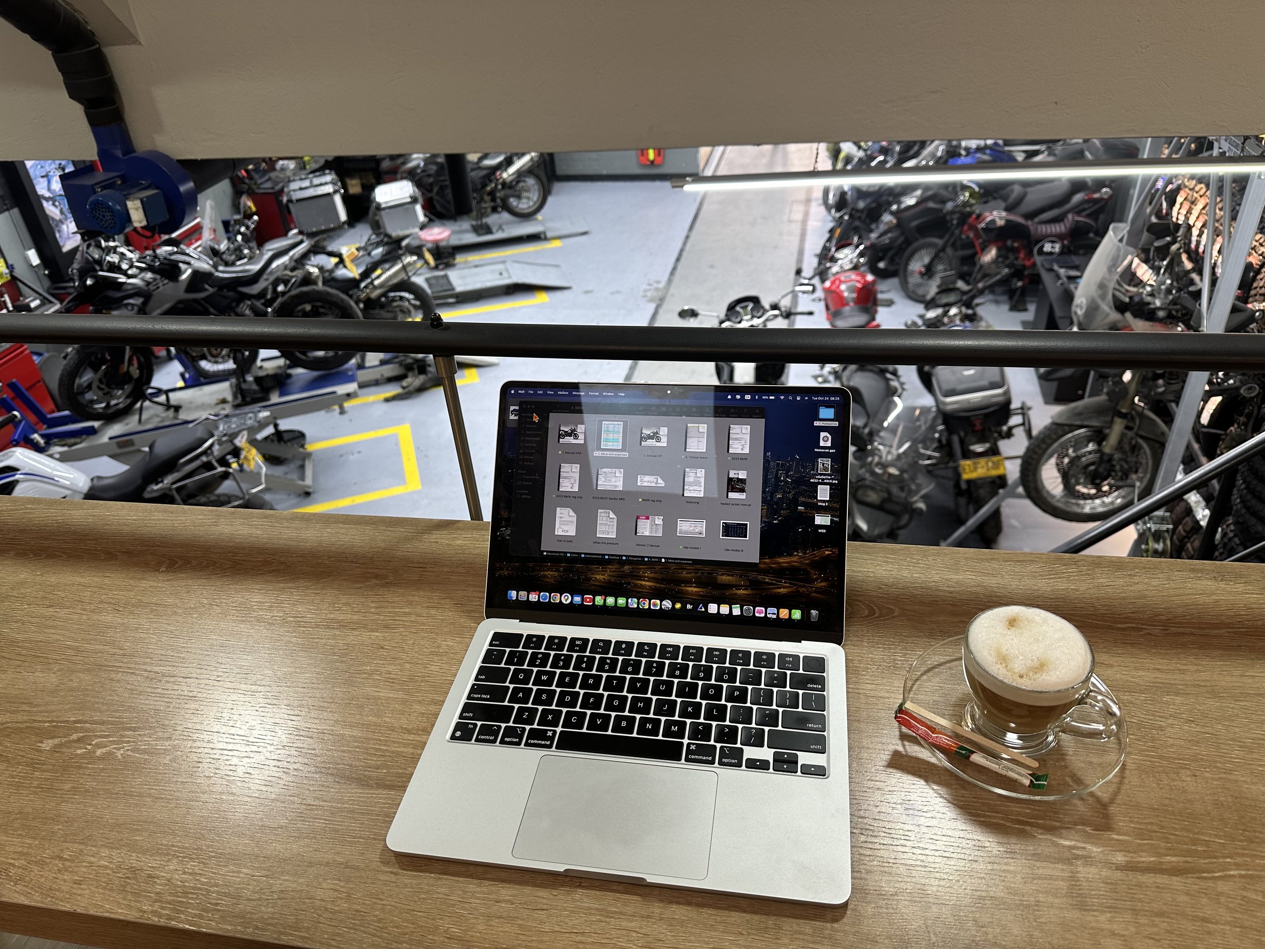 I can work on my laptop while downstairs they are working on my bike