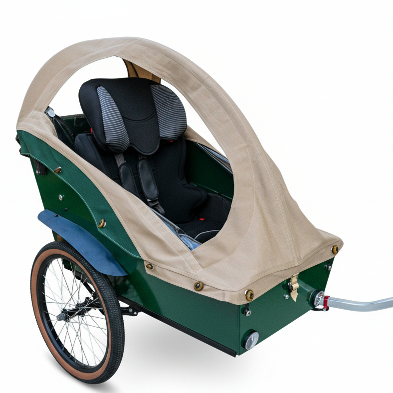 Conker Safety Trailer With Rain Cover and ISOFix Car Seat