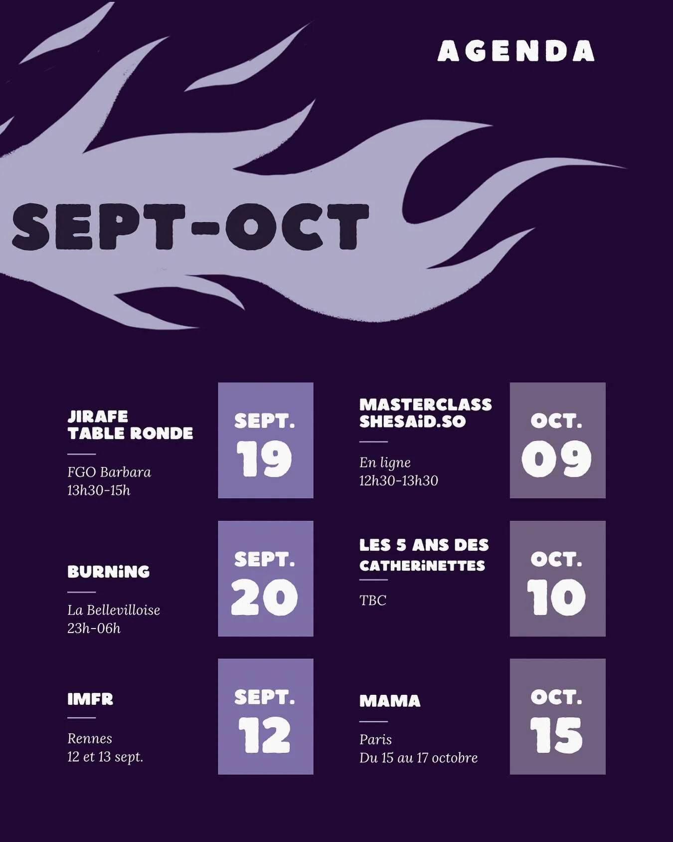 ❁ C&rsquo;est la rentr&eacute;e des Catherinettes ❁

➣ On commence fort avec @jirafe_map &agrave; @fgobarbara aux c&ocirc;t&eacute; de @cameliamoghaddam @lynxandme @espace_safer &amp; @consentisinfo 

➣ On se retrouve &eacute;galement &agrave; @label