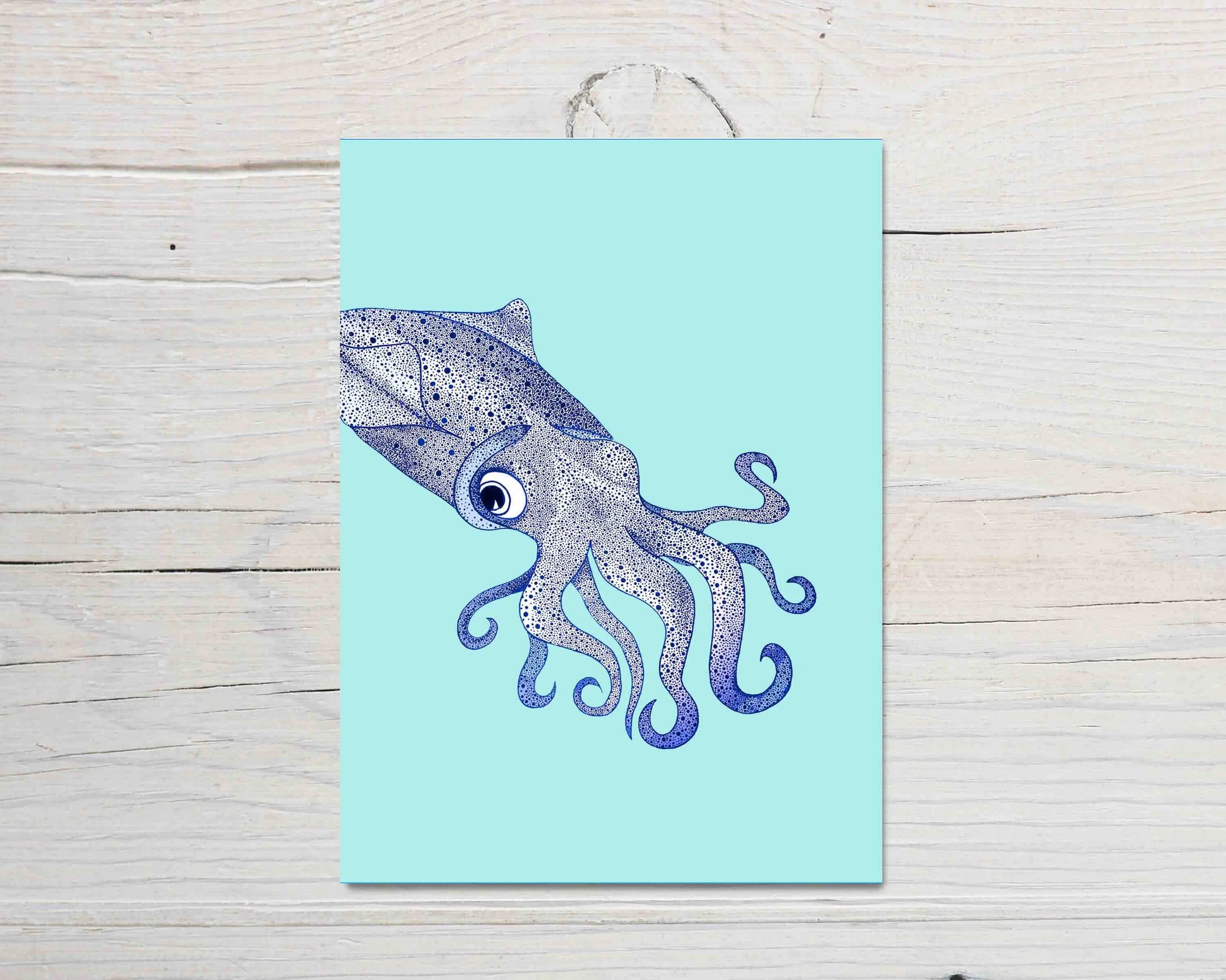Squid pop art card