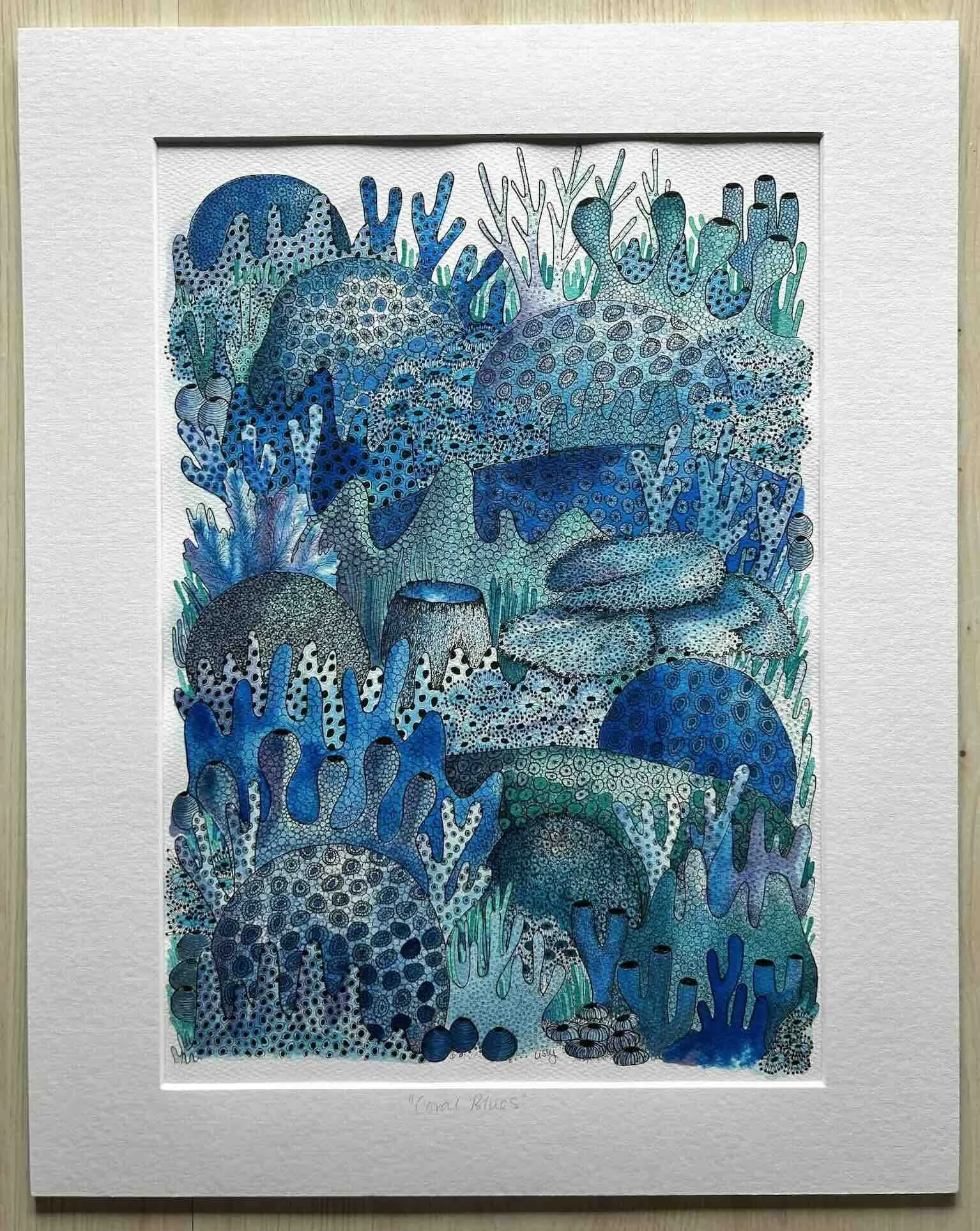 Coral Blues original ink drawing