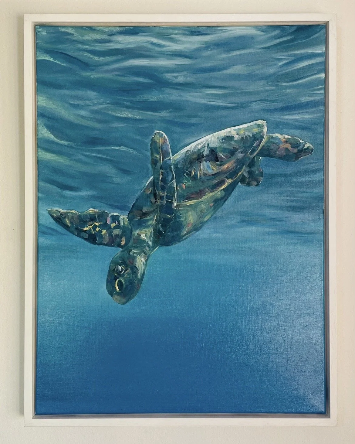 Freediving Turtle oil painting on canvas.jpg