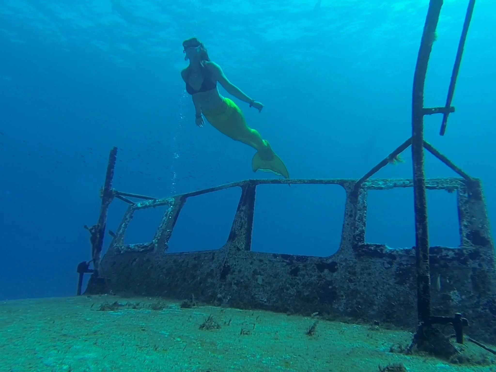 Mermaid Lissy with shipwreck in Malta