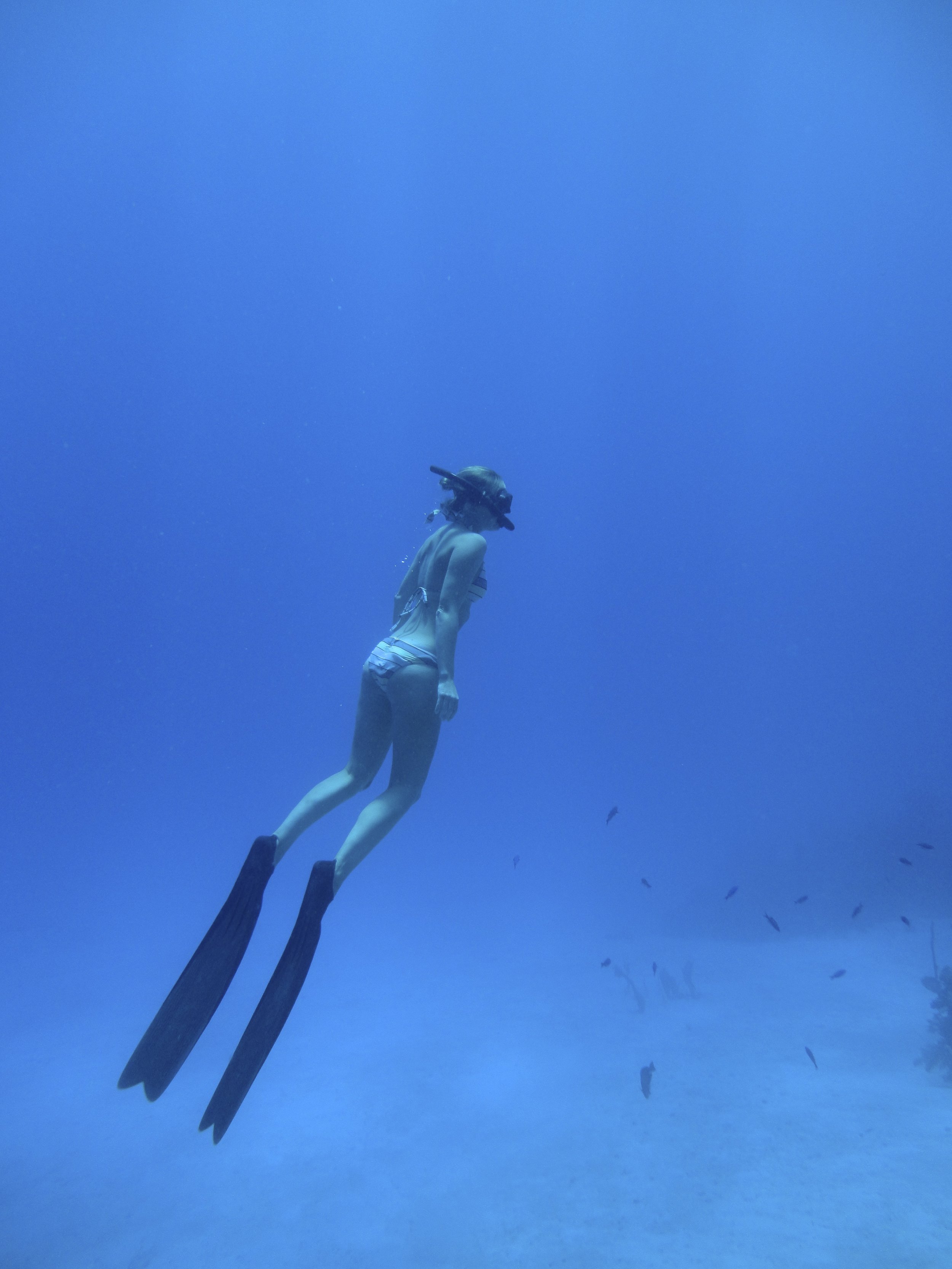 Lissy Marsh freediving in Honduras