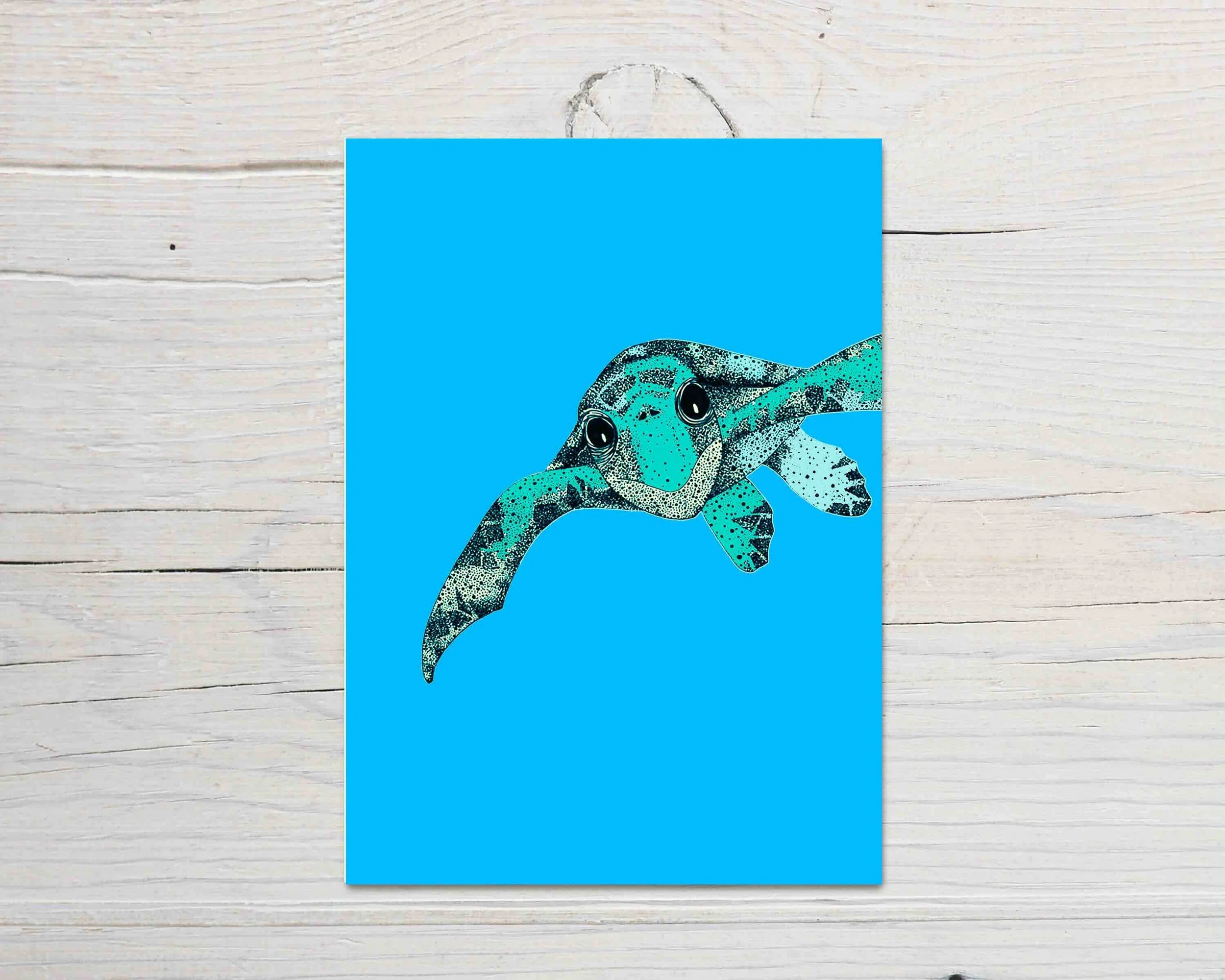 Turtle pop art card