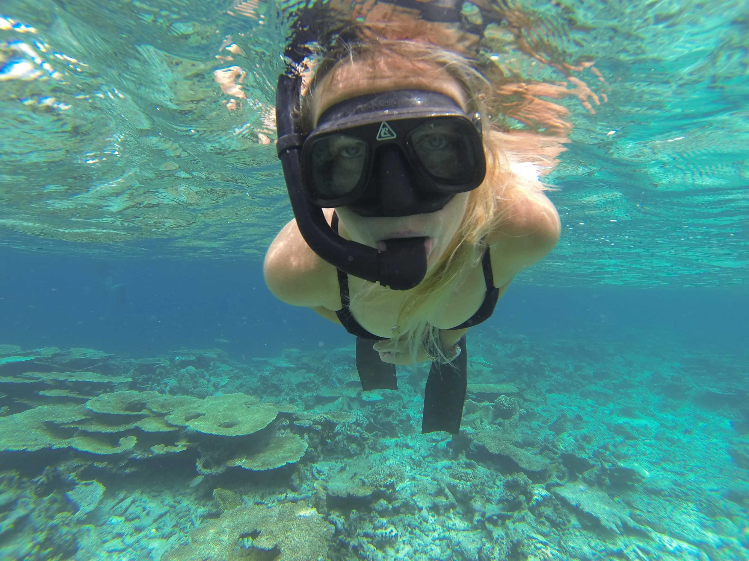 Lissy Marsh snorkelling in the Maldives