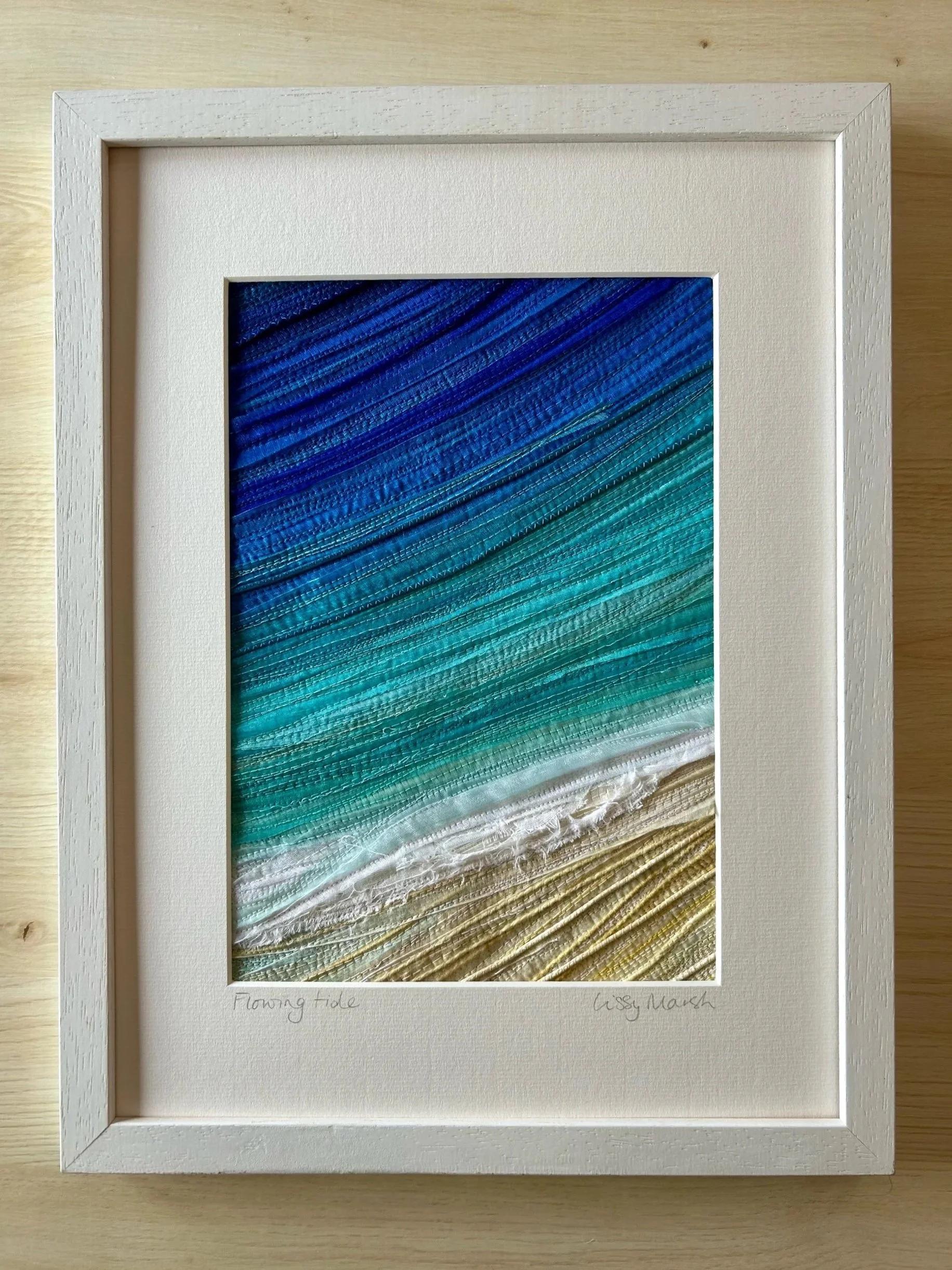 “Flowing tide” Seascape Textile Art