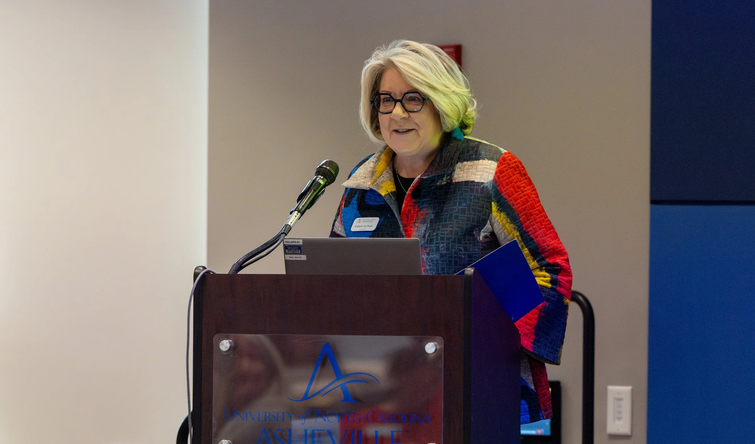 Chancellor Kimberly van Noort (UNC Asheville). Photo credit: Emmanuel Figaro, UNCA