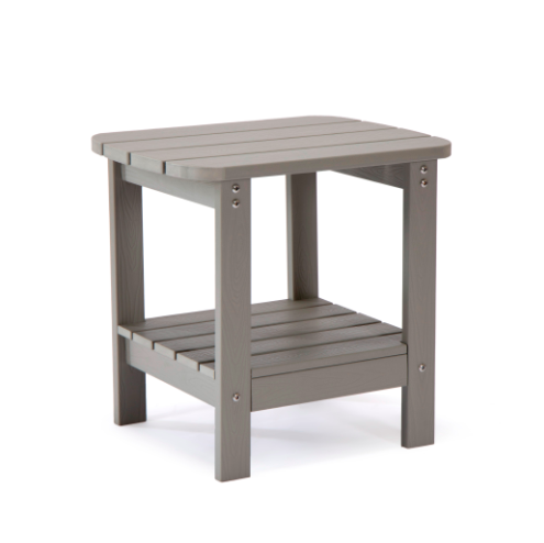 Backyard Lifestyle Light Grey Side Table with Shelf