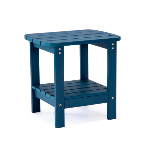 Backyard Lifestyle Navy Side Table with Shelf