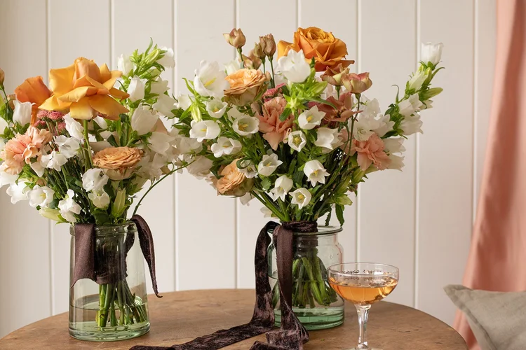 Bouquets in vases
