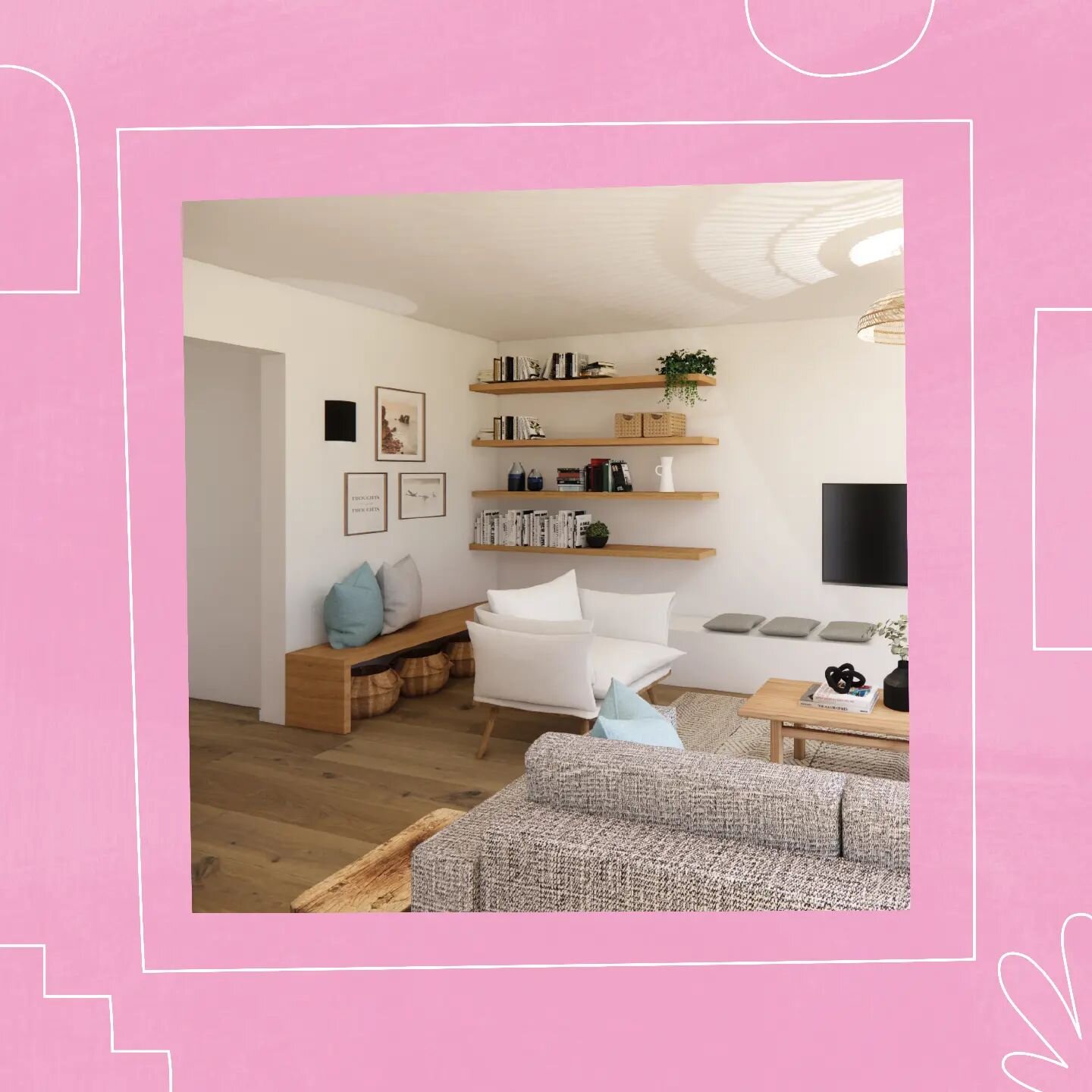 Projet en cours. Id&eacute;e pour habiller un coin et structurer l'espace avec des meubles ikea besta et des &eacute;l&eacute;ments de menuiserie simples.

#d&eacute;coration#salon#homedesigh#deco#interiordesign#surmesure#bois#architectureinterieure#