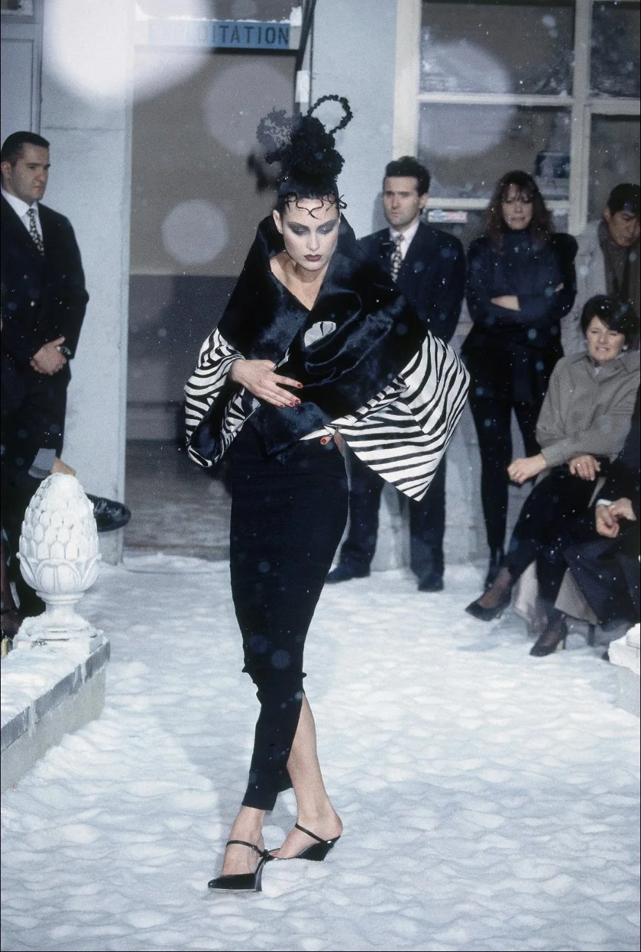 John Galliano A/W 1995 “Dolores” Collection Dress – runway and archive image – Autumn/Winter 1995 (AW95), Fall/Winter 1995 (FW95) runway – vintage John Galliano, John Galliano archive, Galliano runway