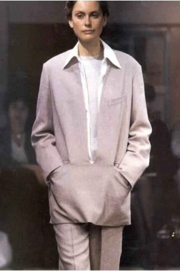 Hermès by Martin Margiela S/S 1999 Vareuse Linen Suit – runway and archive image – Spring/Summer 1999 (SS99) runway – vintage Hermès, Margiela for Hermès, Hermès by Margiela