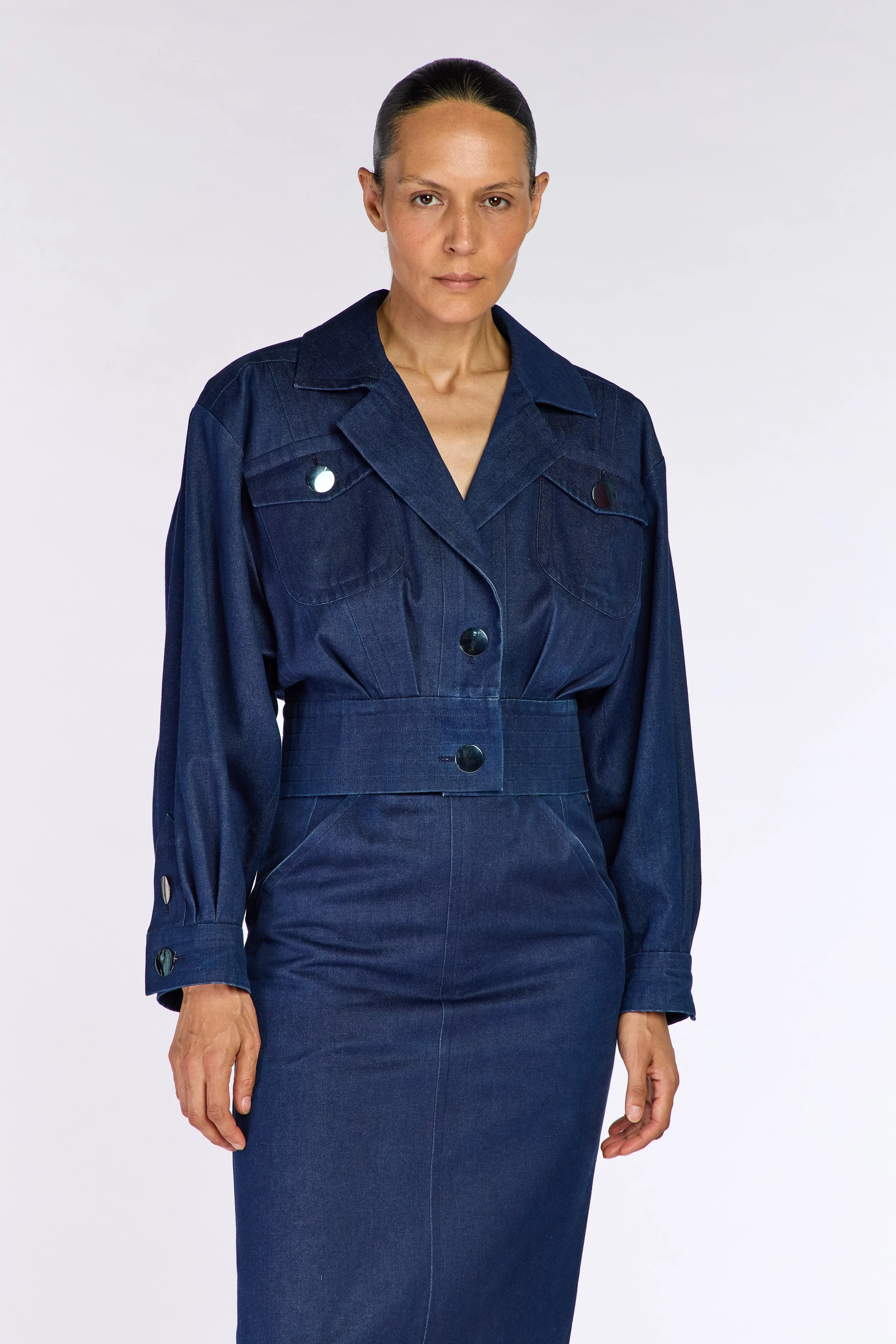 Saint Laurent Rive Gauche 1980s Denim Skirt Suit – view 7
