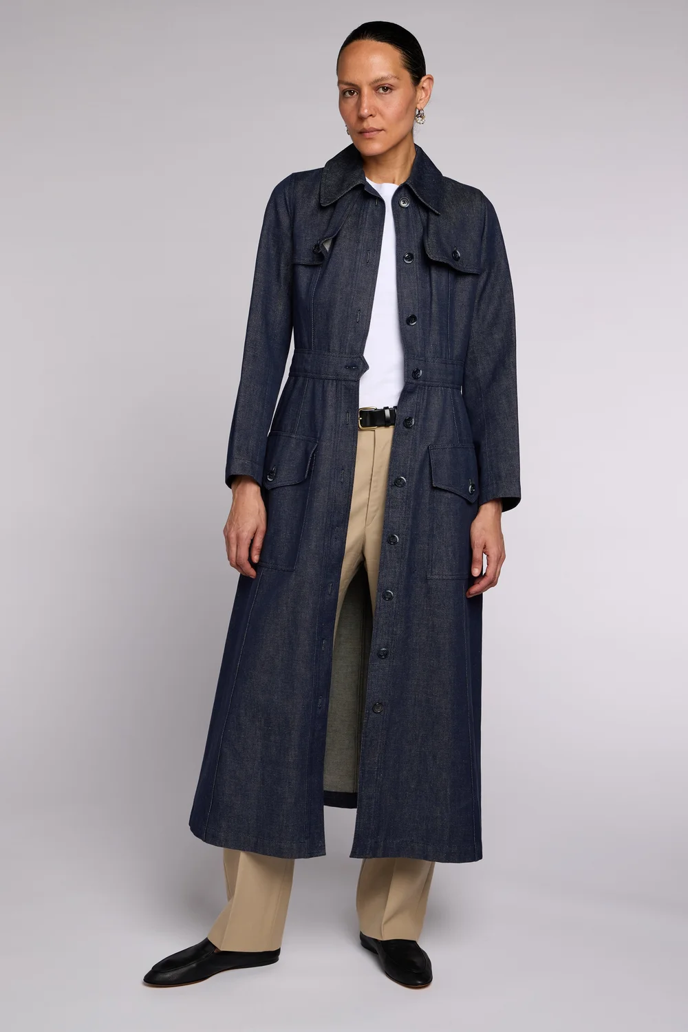 Saint Laurent Rive Gauche Early 1970s Denim Coat Dress MAE Vintage London Saint Laurent Rive Gauche Early 1970s Denim Coat Dress MAE Vintage London