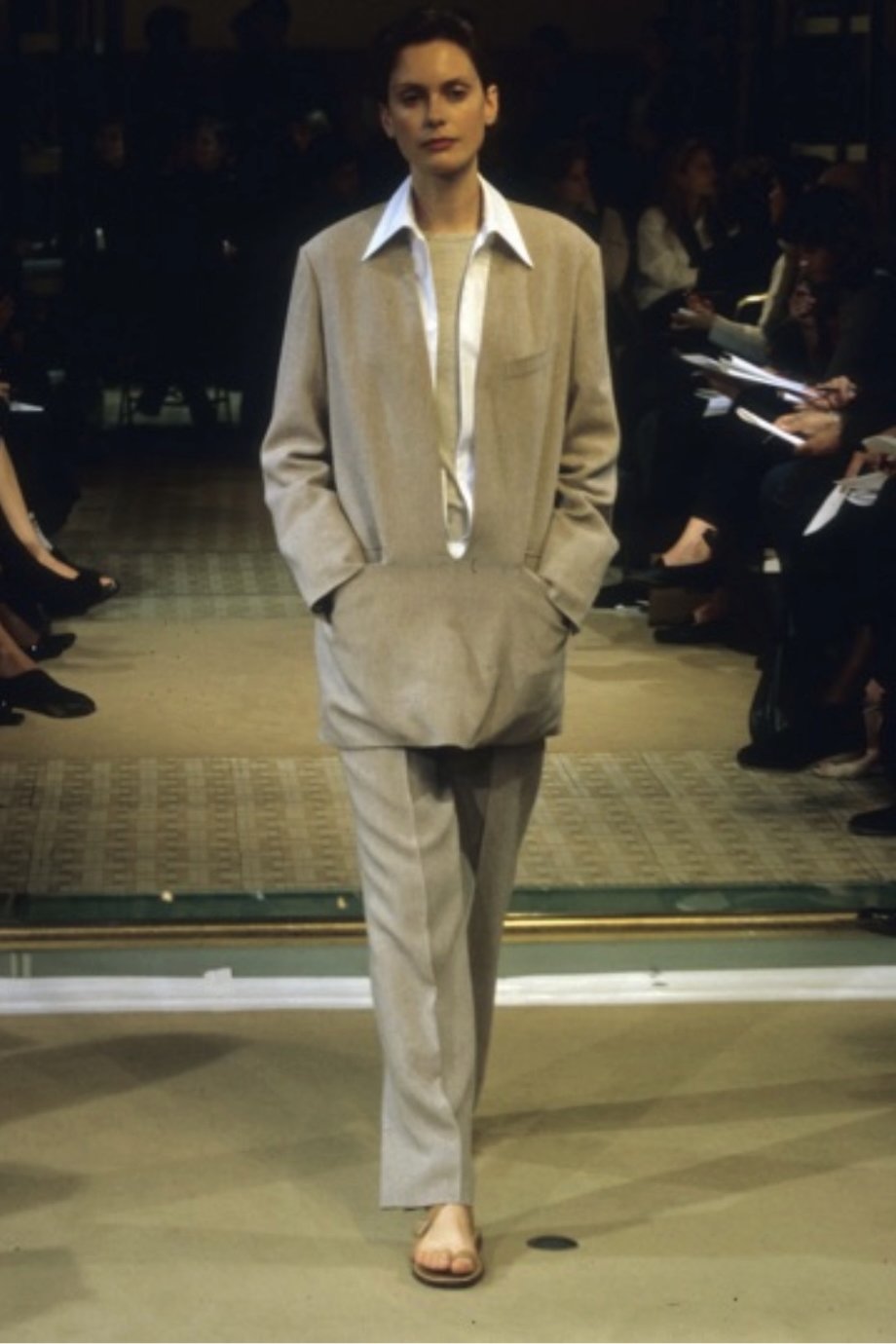 Hermès by Martin Margiela S/S 1999 Vareuse Linen Suit – runway and archive image – Spring/Summer 1999 (SS99) runway – vintage Hermès, Margiela for Hermès, Hermès by Margiela