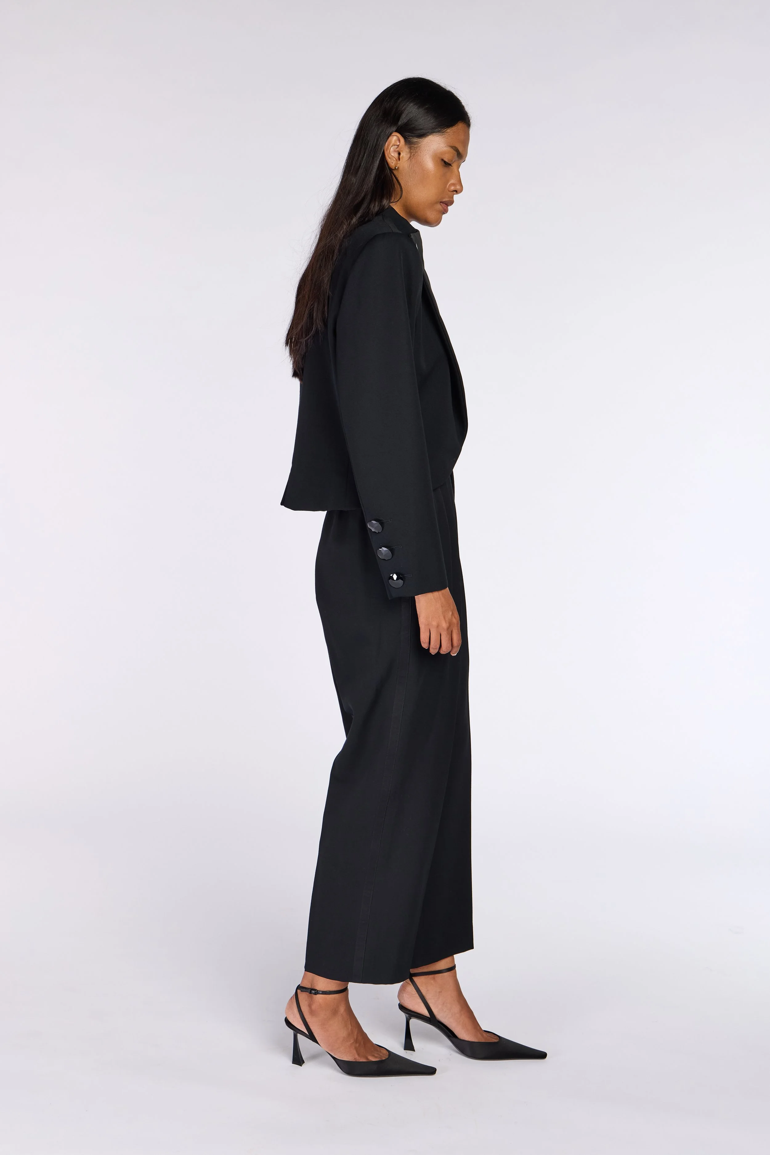 Saint Laurent Rive Gauche S/S 1988 Triangle Lapel Le Smoking Suit – view 6