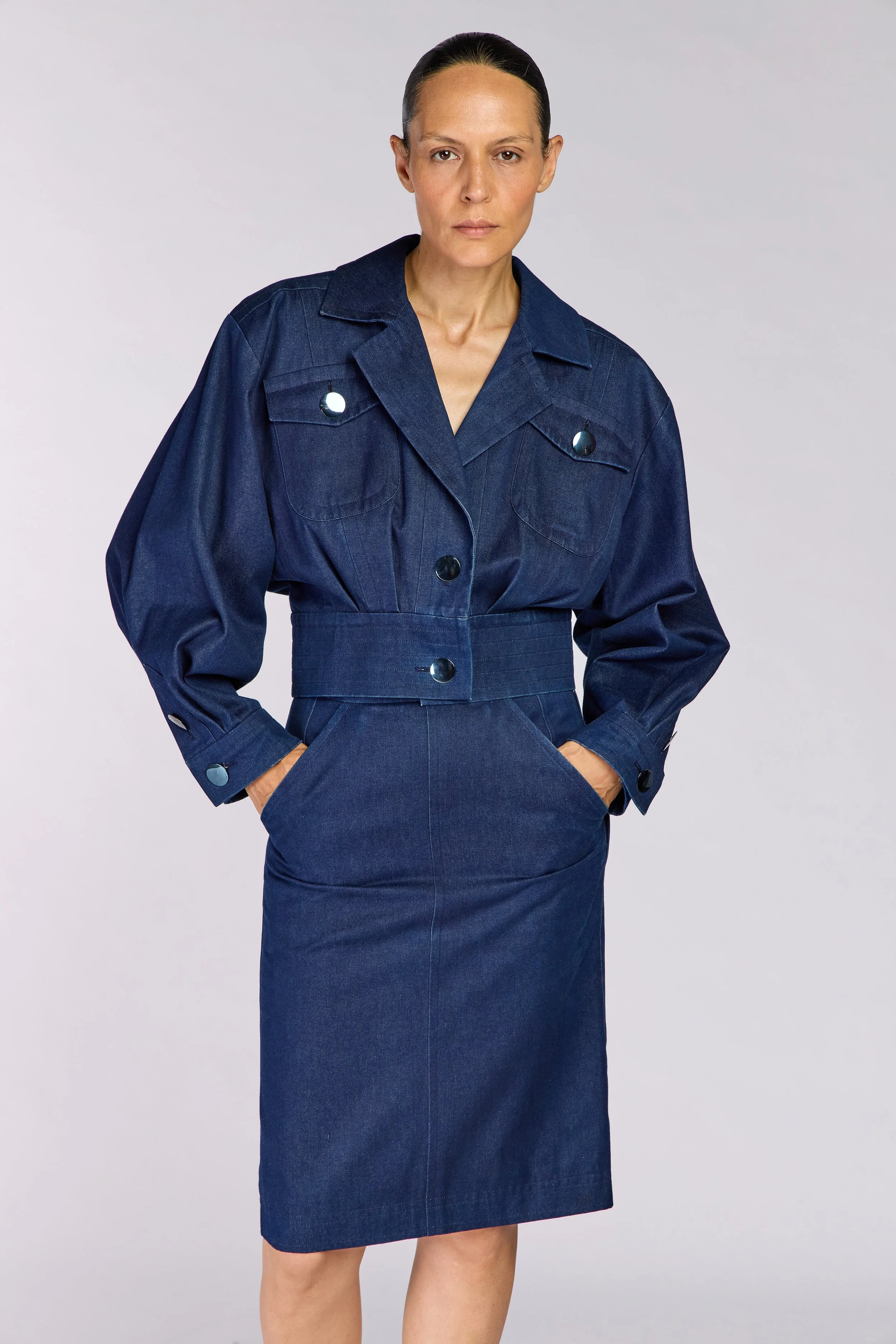 Saint Laurent Rive Gauche 1980s Denim Skirt Suit – view 9