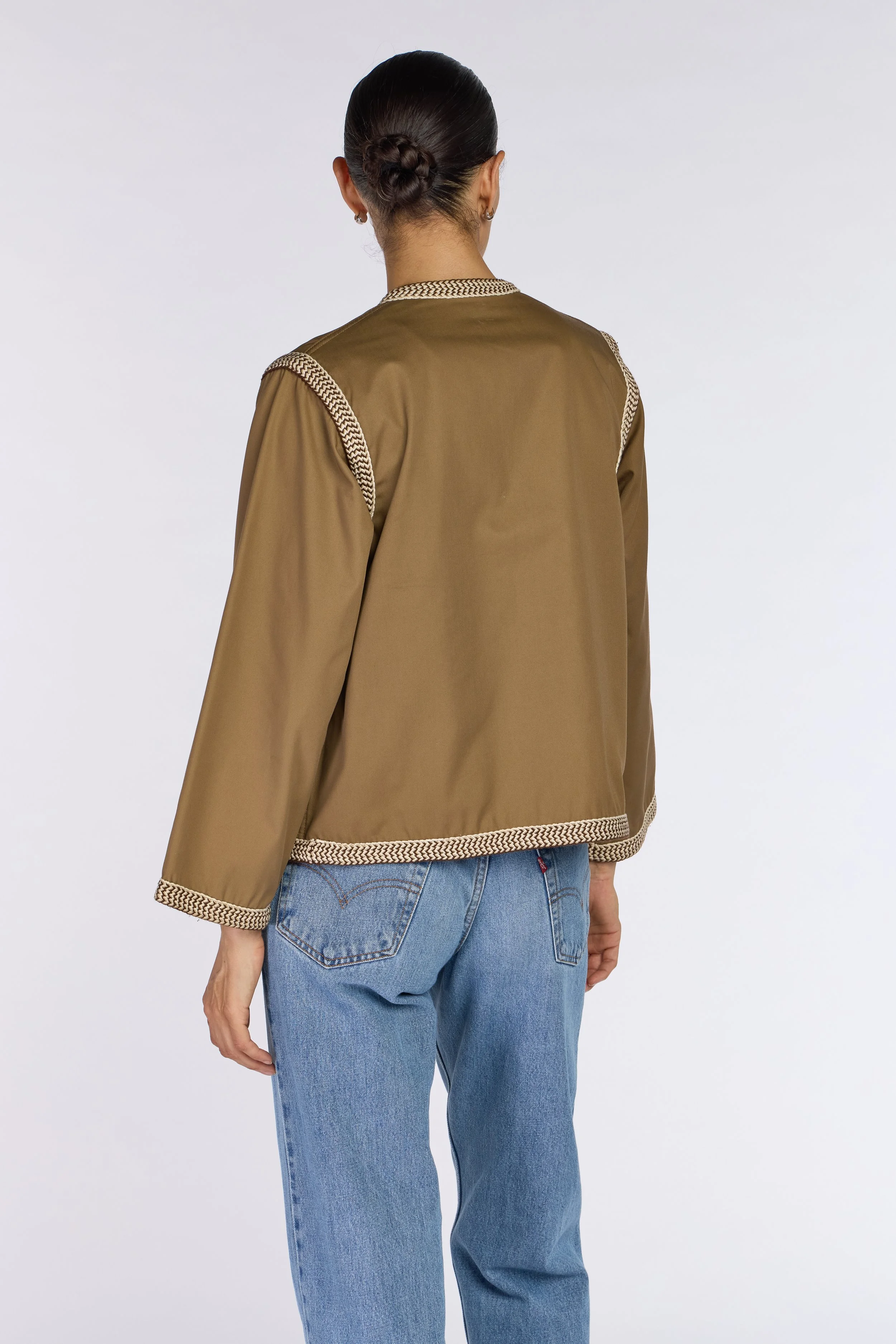 Saint Laurent Rive Gauche S/S 1977 Khaki Braided Trim Jacket – view 4