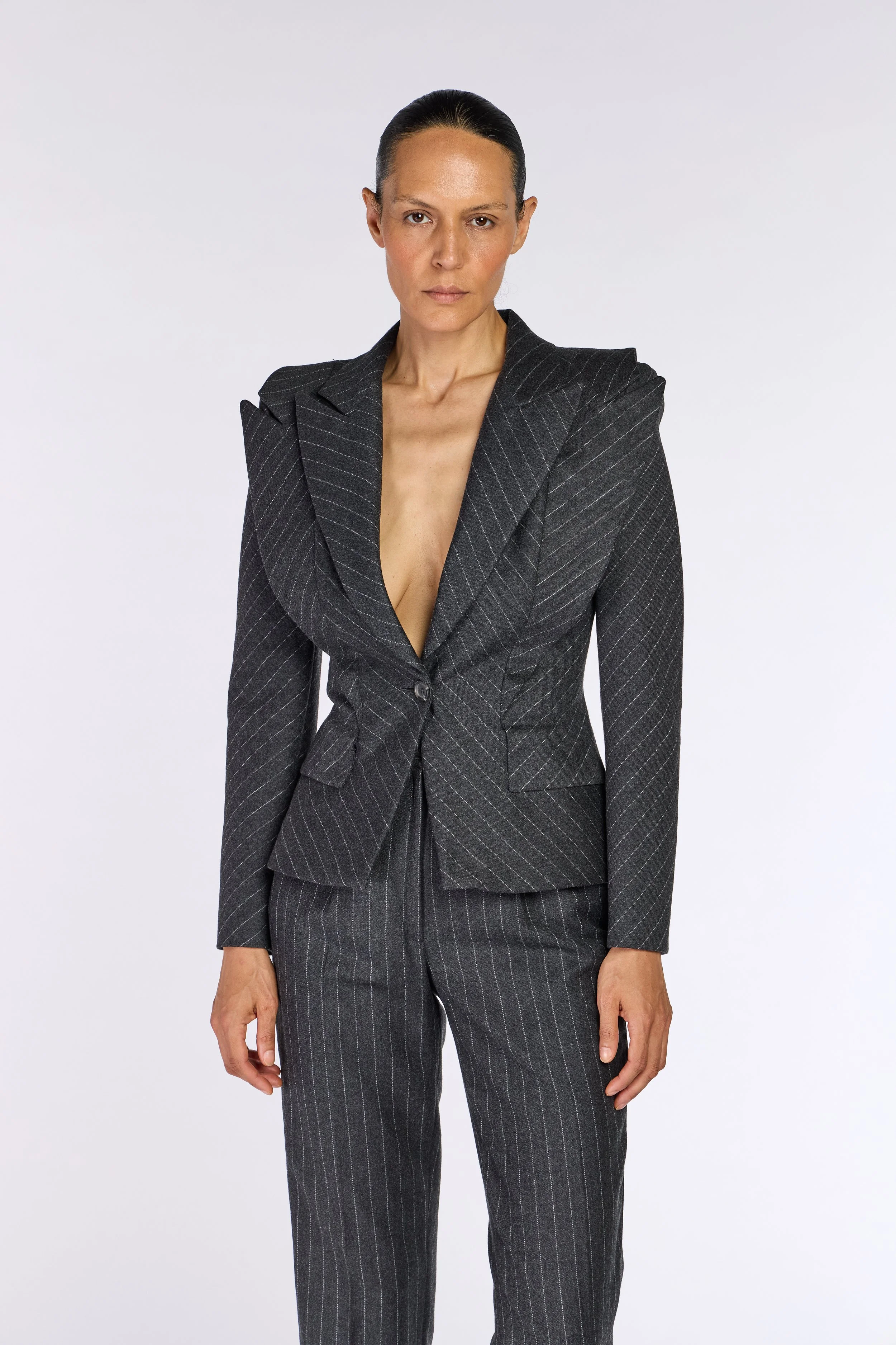 Alexander McQueen A/W 1996 “Dante” Pinstriped Double Lapel Jacket – view 6