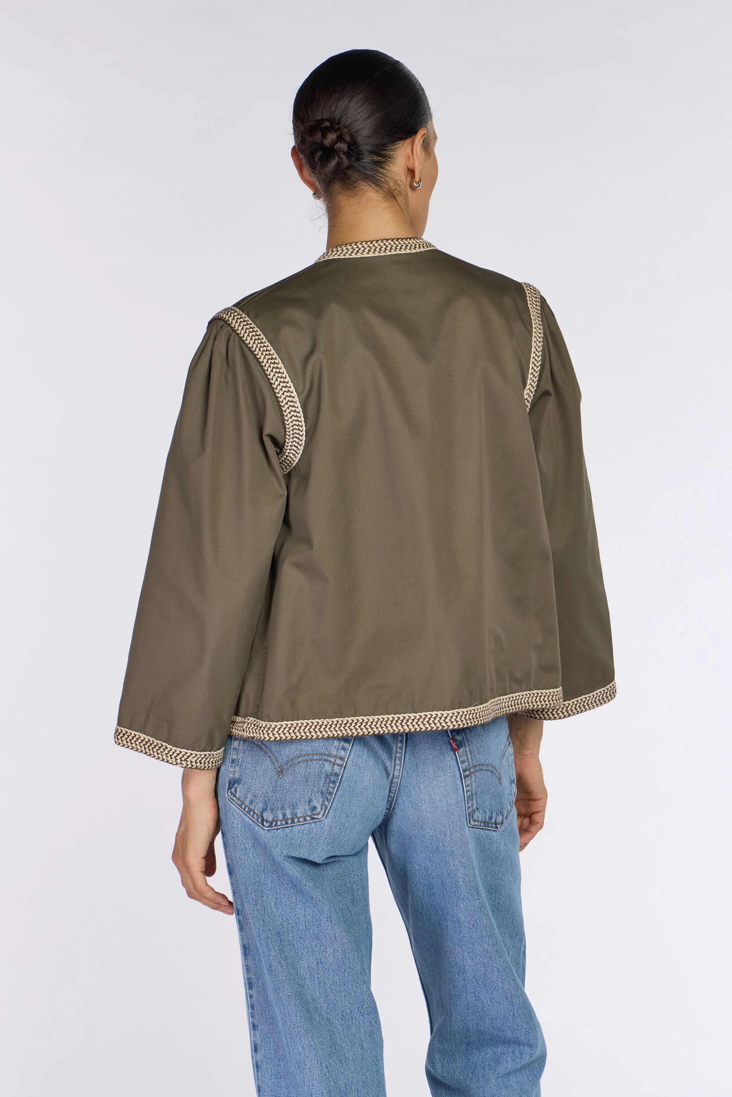 Saint Laurent Rive Gauche S/S 1977 Olive Braided Trim Jacket – view 3