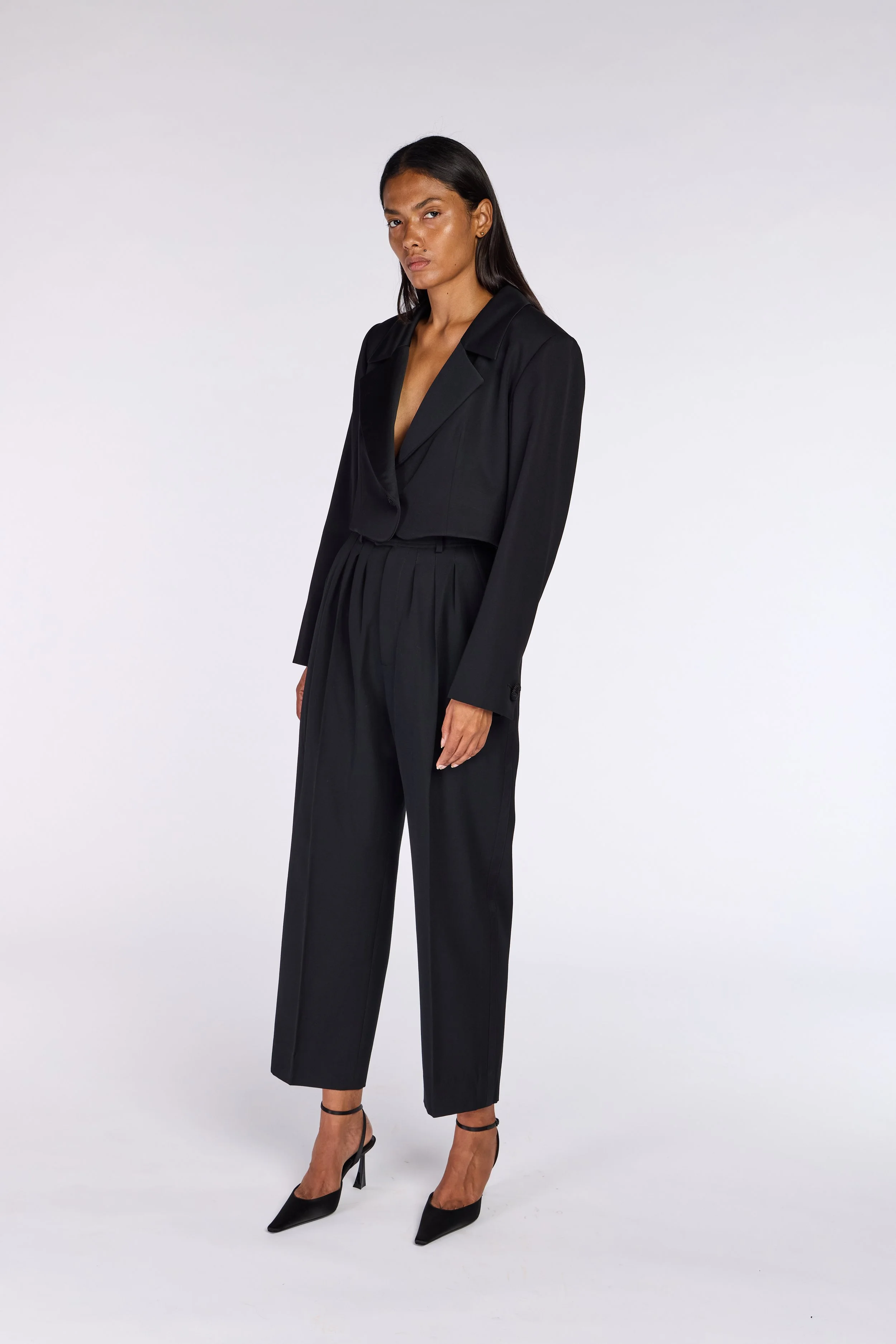 Yves Saint Laurent Rive Gauche Cropped Le Smoking Jacket – view 5