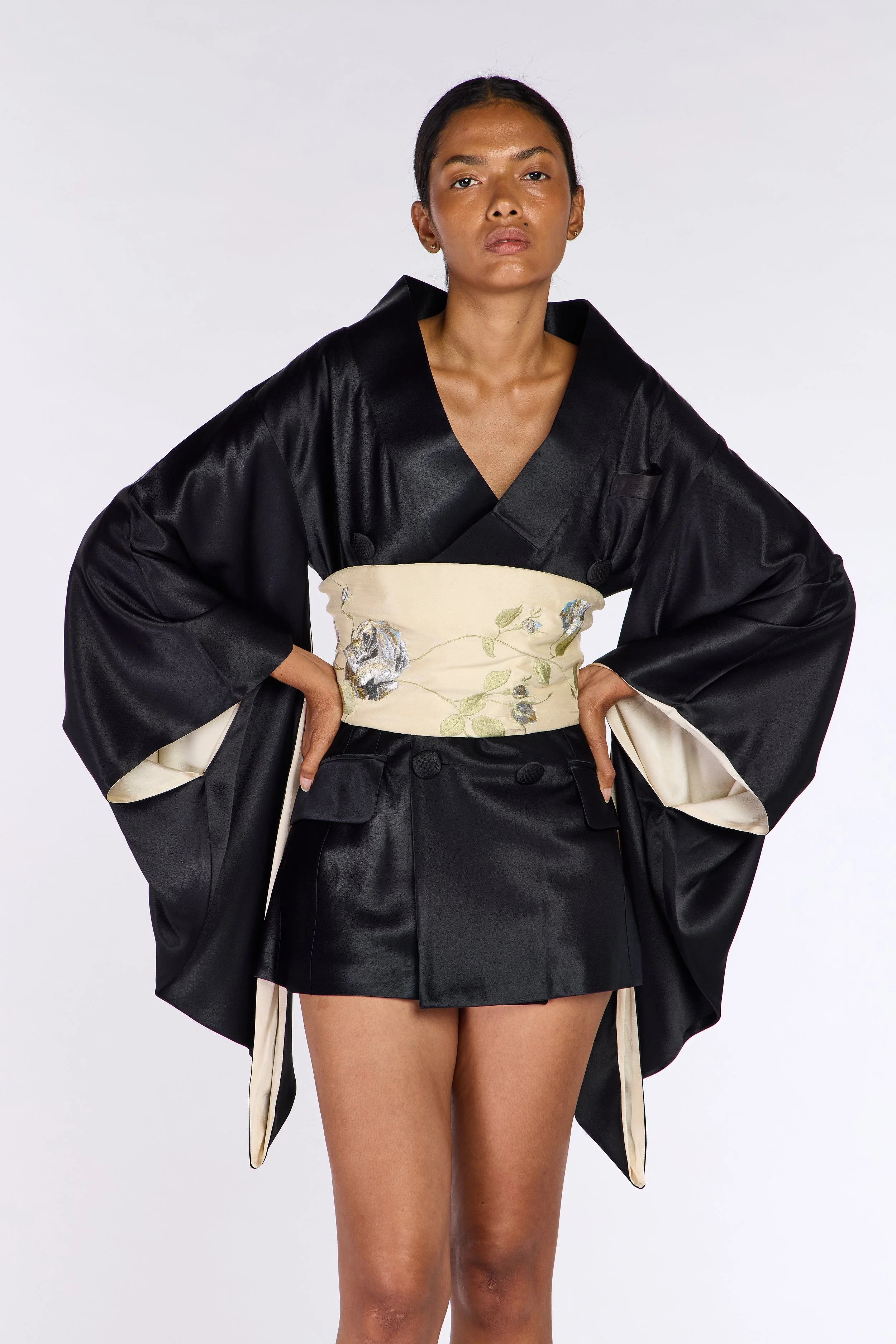 John Galliano A/W 1994 “Black” Collection Minimono Ensemble – vintage John Galliano, John Galliano archive, Galliano runway – Autumn/Winter 1994 (AW94), Fall/Winter 1994 (FW94) – Mae Vintage London