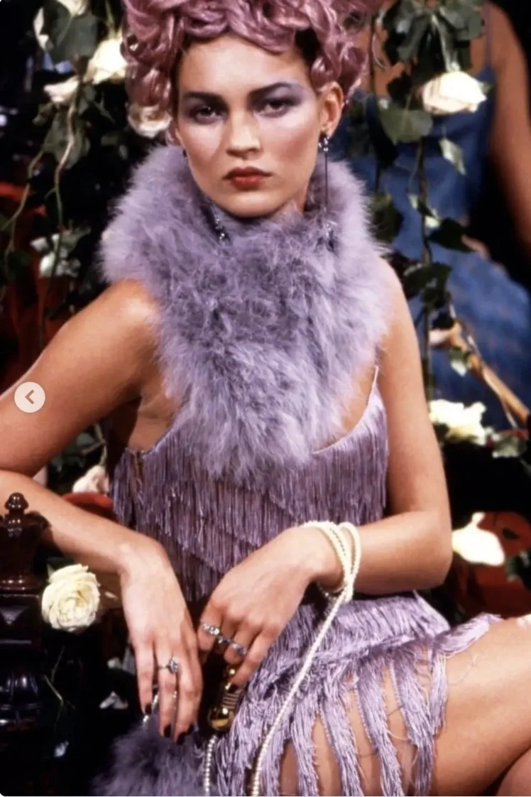 Christian Dior by John Galliano S/S 1998 Fringed Mini Dress – runway and archive image – Spring/Summer 1998 (SS98) runway – vintage Christian Dior by John Galliano, vintage Dior, Galliano for Dior