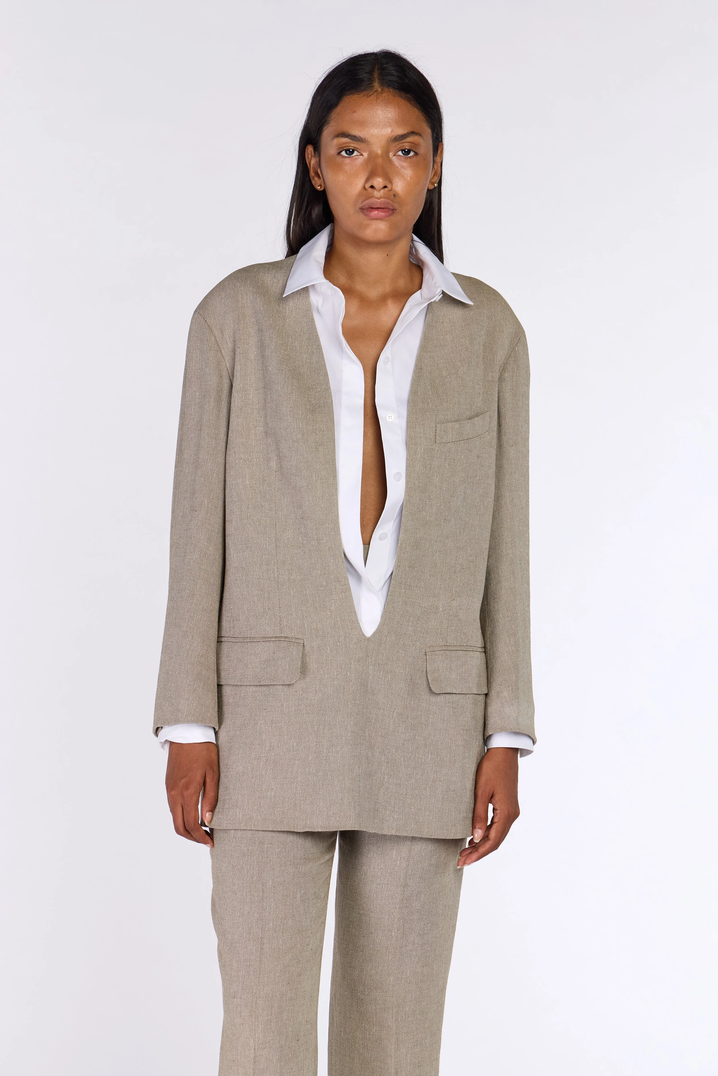 Hermès by Martin Margiela S/S 1999 Vareuse Linen Suit – view 3
