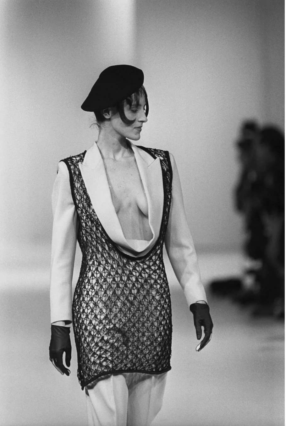 John Galliano A/W 1989 “Nancy Cunard” Jumpsuit – runway and archive image – Autumn/Winter 1989 (AW89), Fall/Winter 1989 (FW89) runway – vintage John Galliano, John Galliano archive, Galliano runway