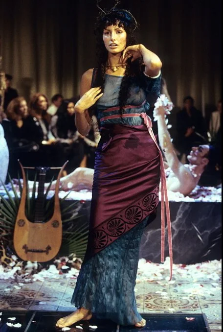 John Galliano S/S 1999 Dress – runway and archive image – Spring/Summer 1999 (SS99) runway – vintage John Galliano, John Galliano archive, Galliano runway