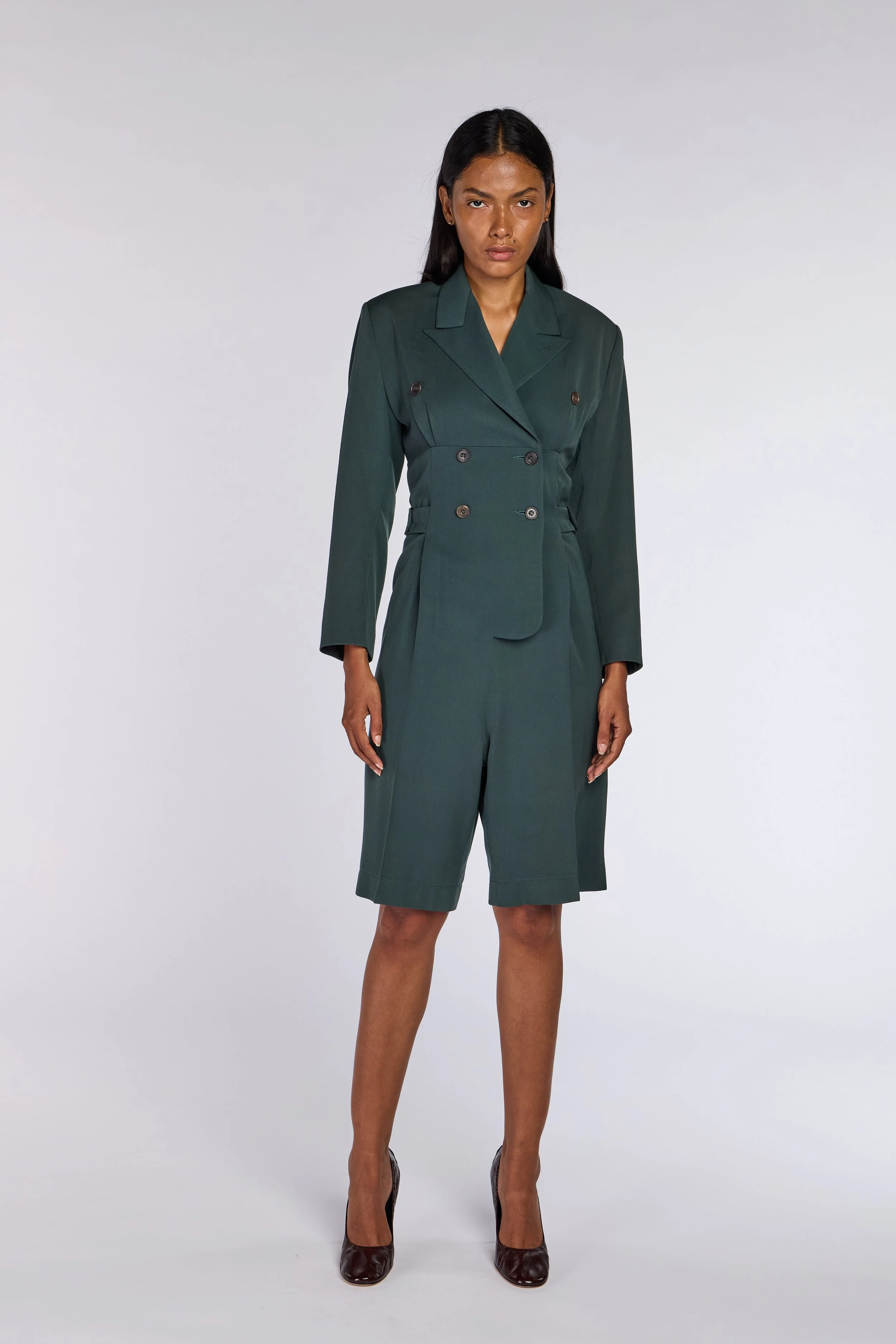 John Galliano A/W 1988 “Hairclips” Collection Green Jumpsuit – view 4