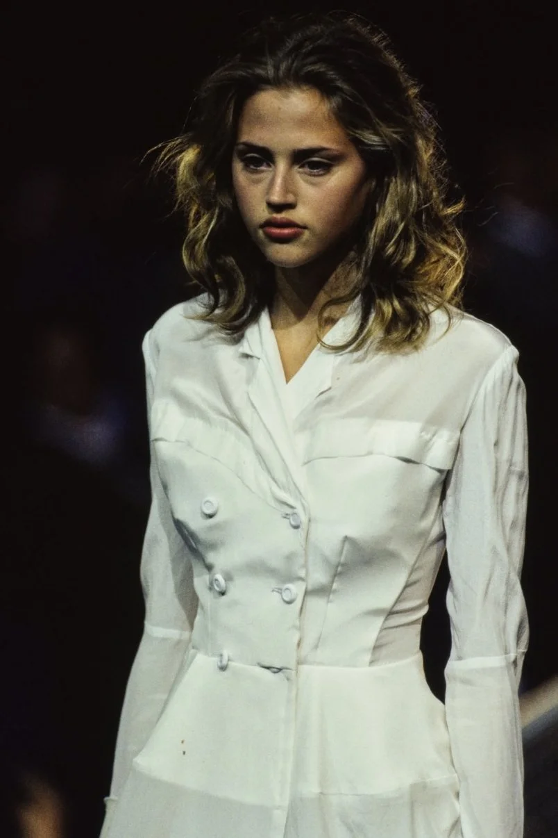 Yohji Yamamoto S/S 1997 Skirt Suit – runway and archive image – Spring/Summer 1997 (SS97) runway – vintage Yohji Yamamoto, Yohji Yamamoto archive