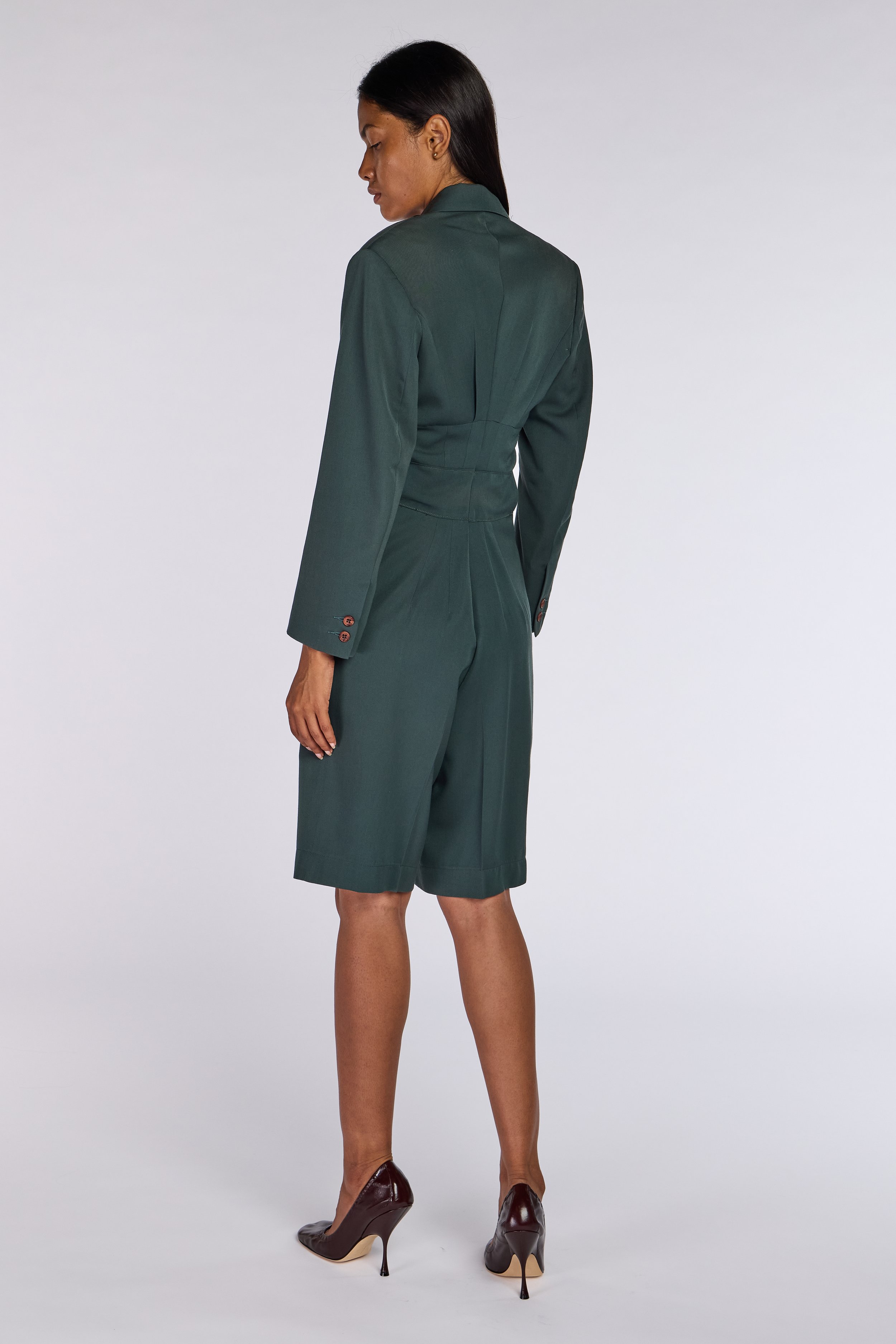 John Galliano A/W 1988 “Hairclips” Collection Green Jumpsuit – view 7