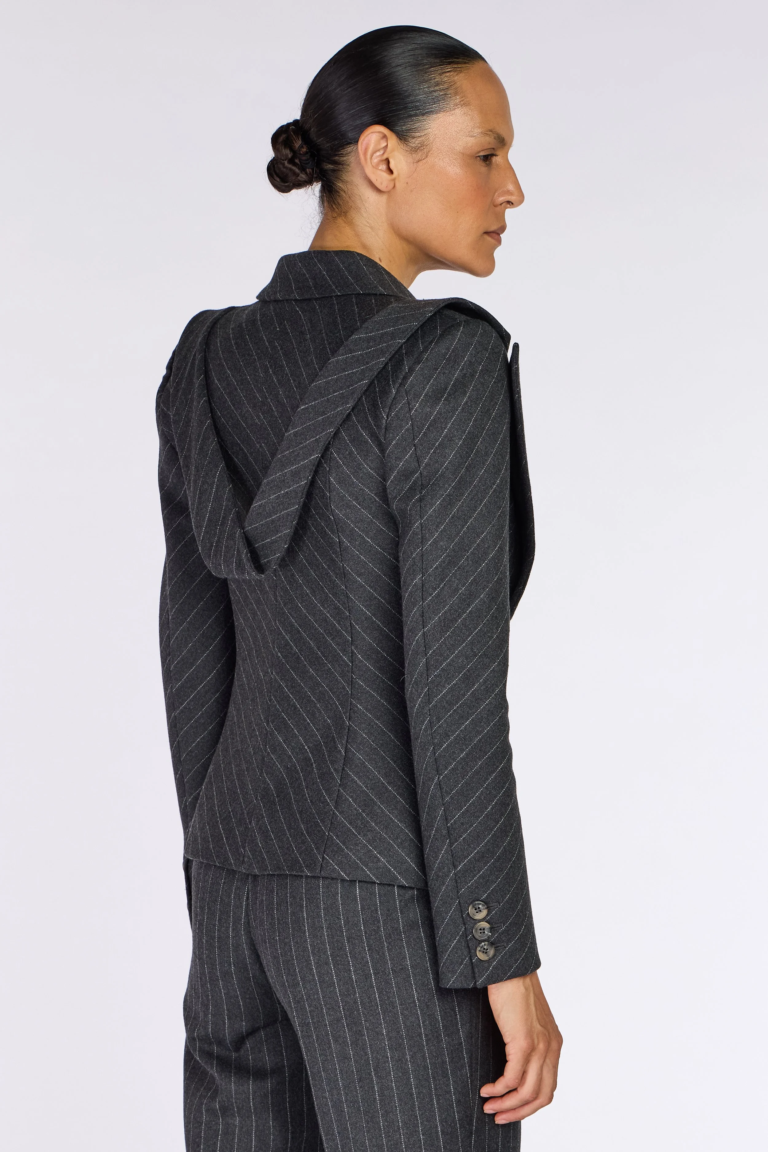 Alexander McQueen A/W 1996 “Dante” Pinstriped Double Lapel Jacket – view 5