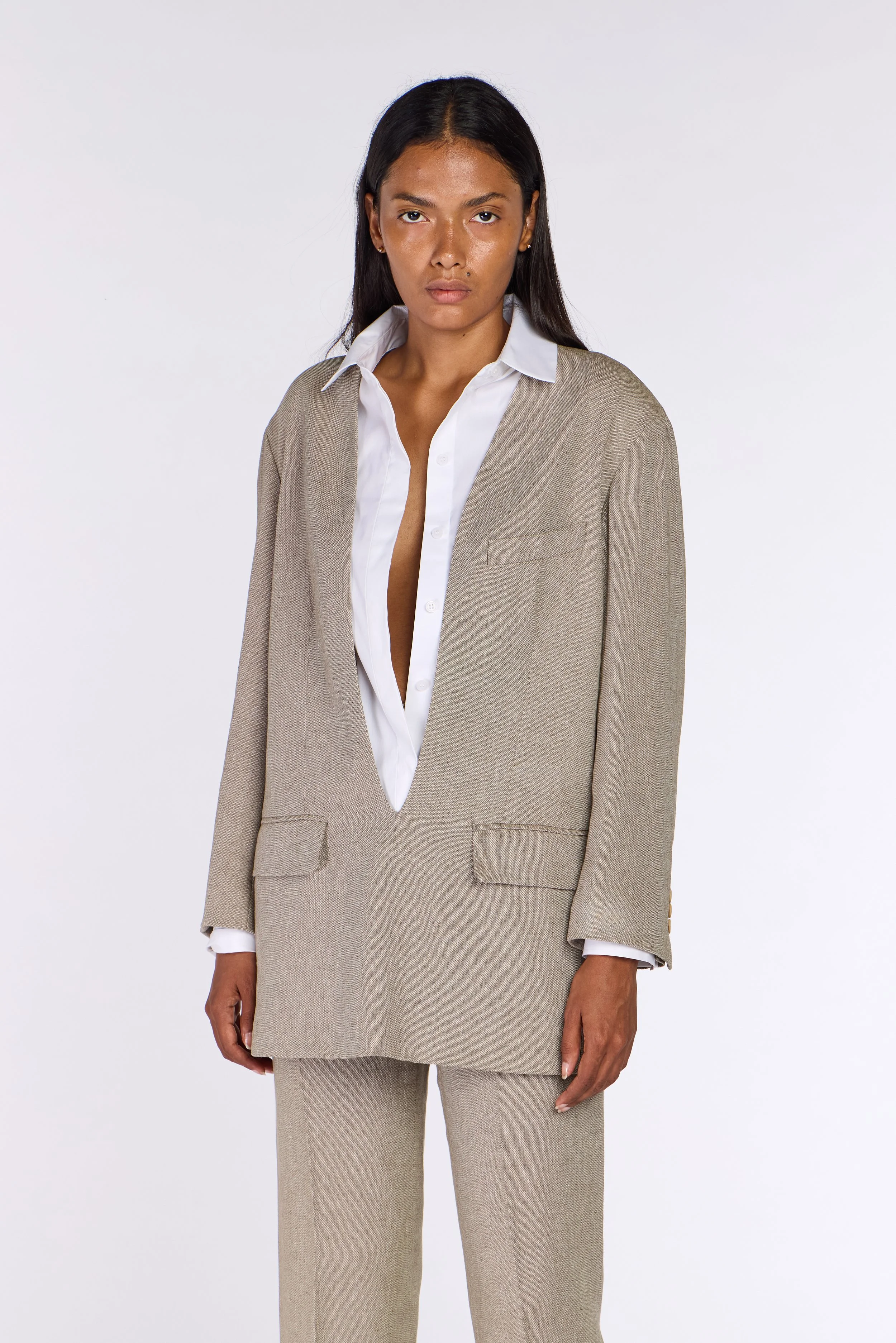Hermès by Martin Margiela S/S 1999 Vareuse Linen Suit – view 7